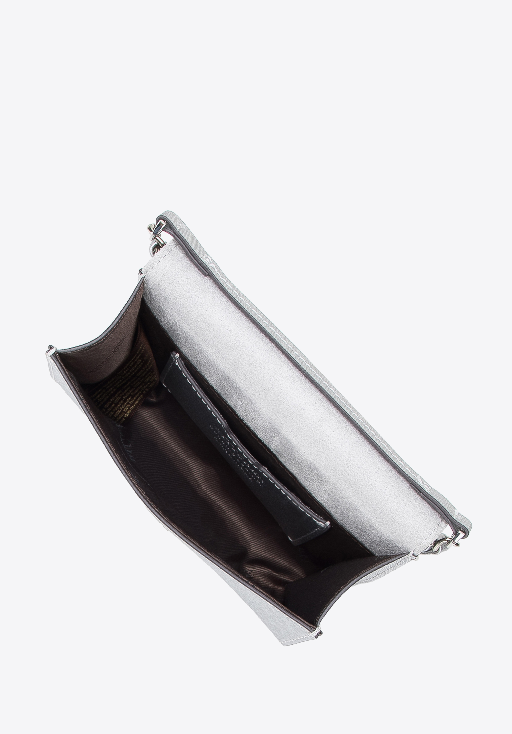 Minitorebka wieczorowa ze skóry saffiano na łańcuszku