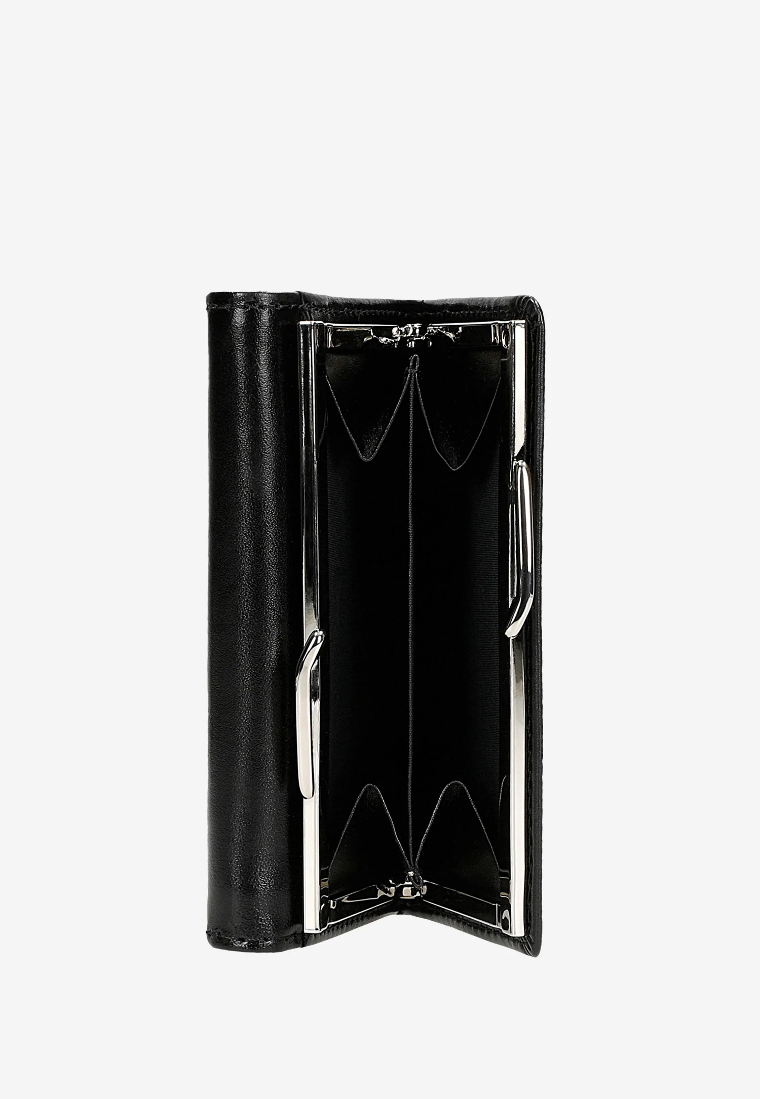 Czarny skórzany portfel damski z RFID