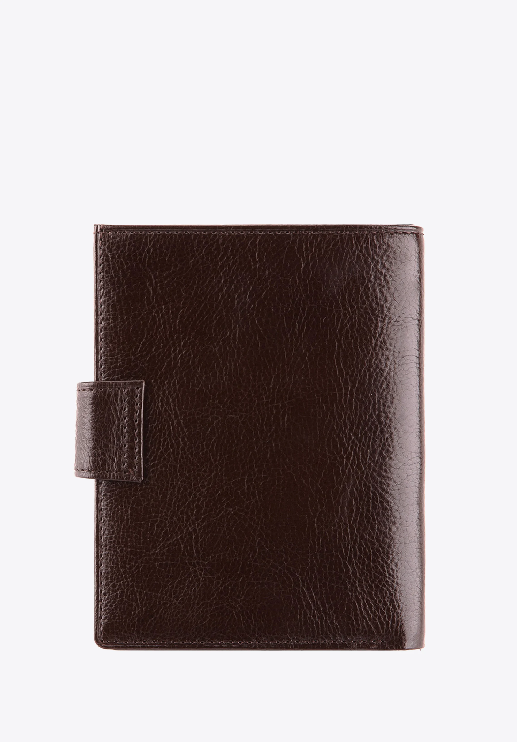 Damski portfel skórzany z przezroczystą kieszenią