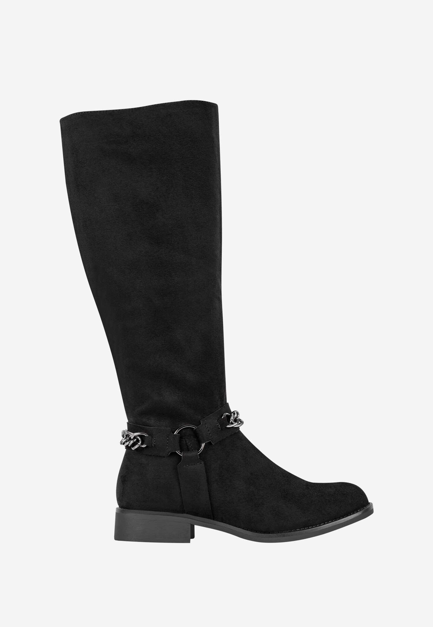 WJS płaskie kozaki damskie w kolorze czarnym