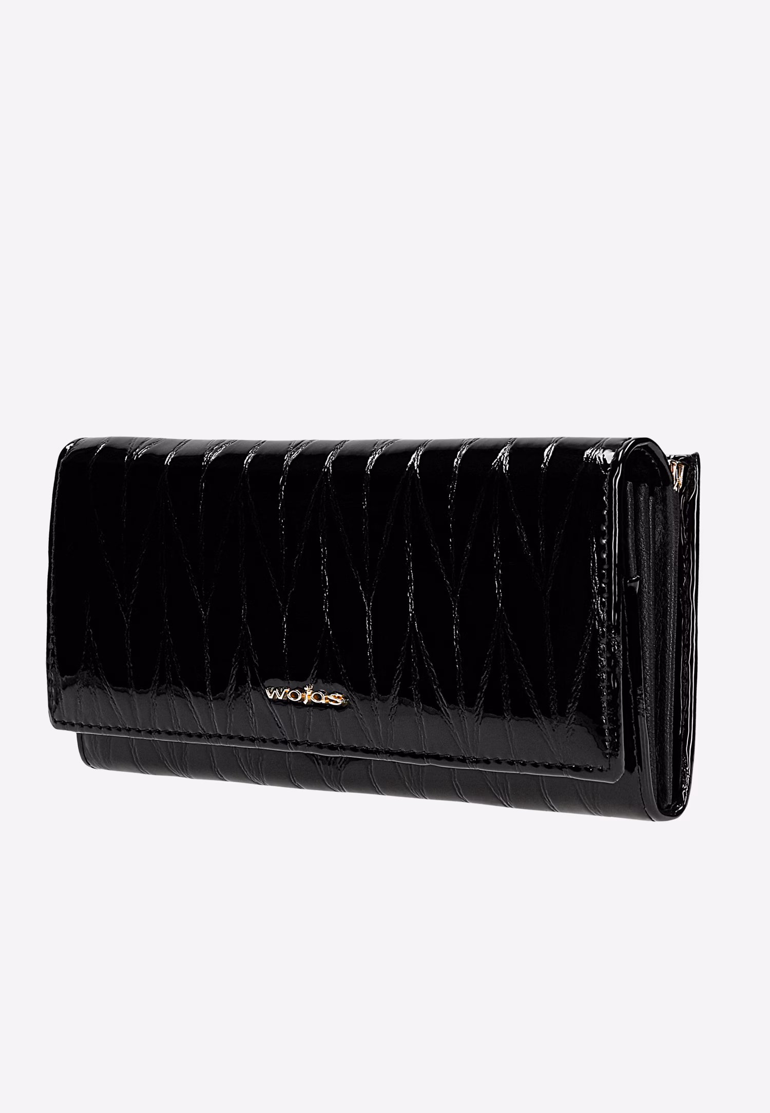 Duży portfel damski z lakierowanej skóry
