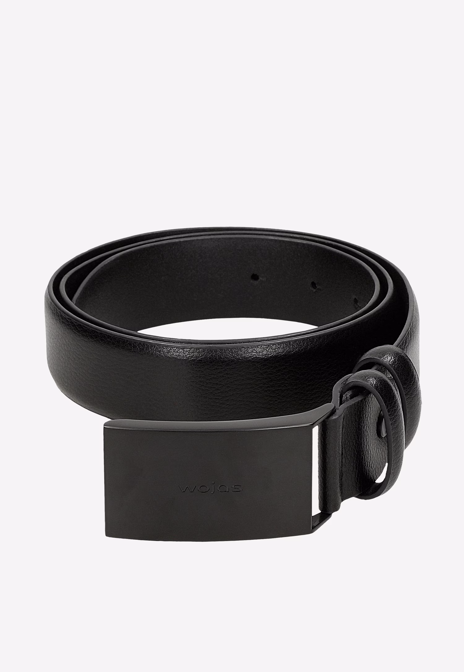 Czarny pasek męski skórzany z pełną czarną klamrą