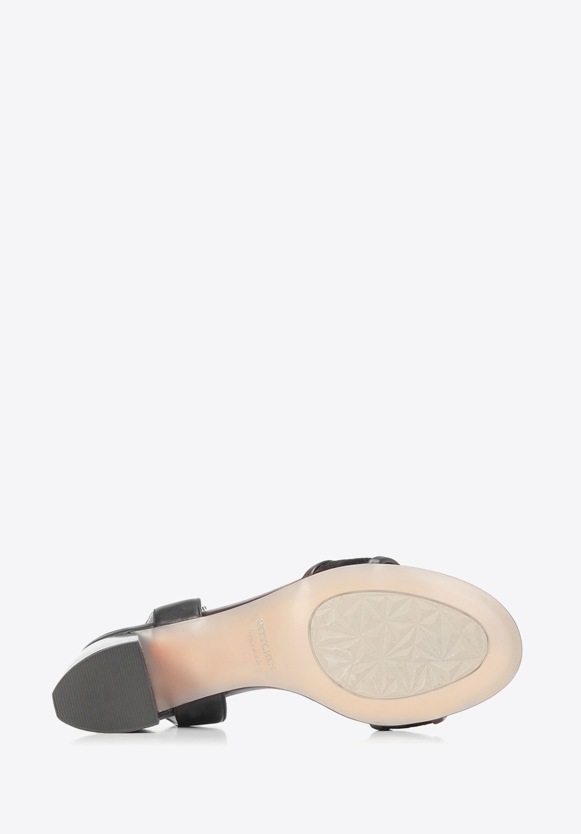 Damskie sandały zamszowe na słupku ażurowe