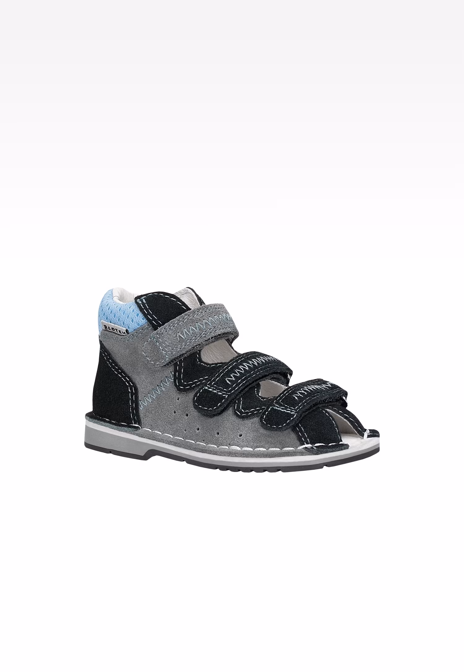 Sandały zabudowane BARTEK, 89200-66, dla chłopców niebiesko-popielate