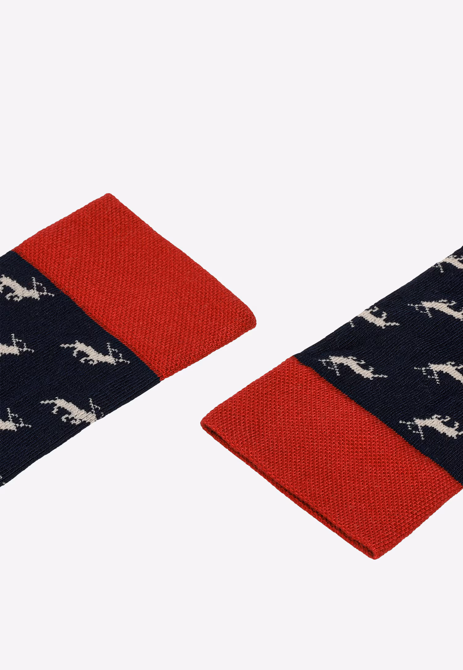 Granatowo-bordowe skarpety w renifery