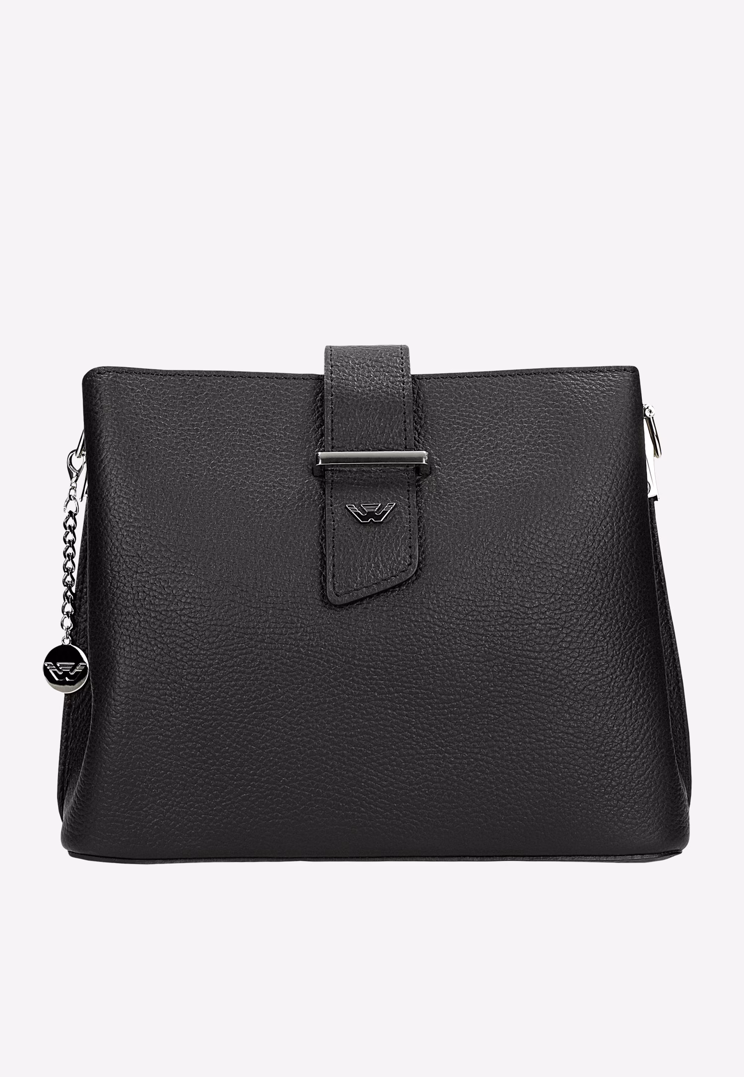 Czarny skórzany kuferek damski