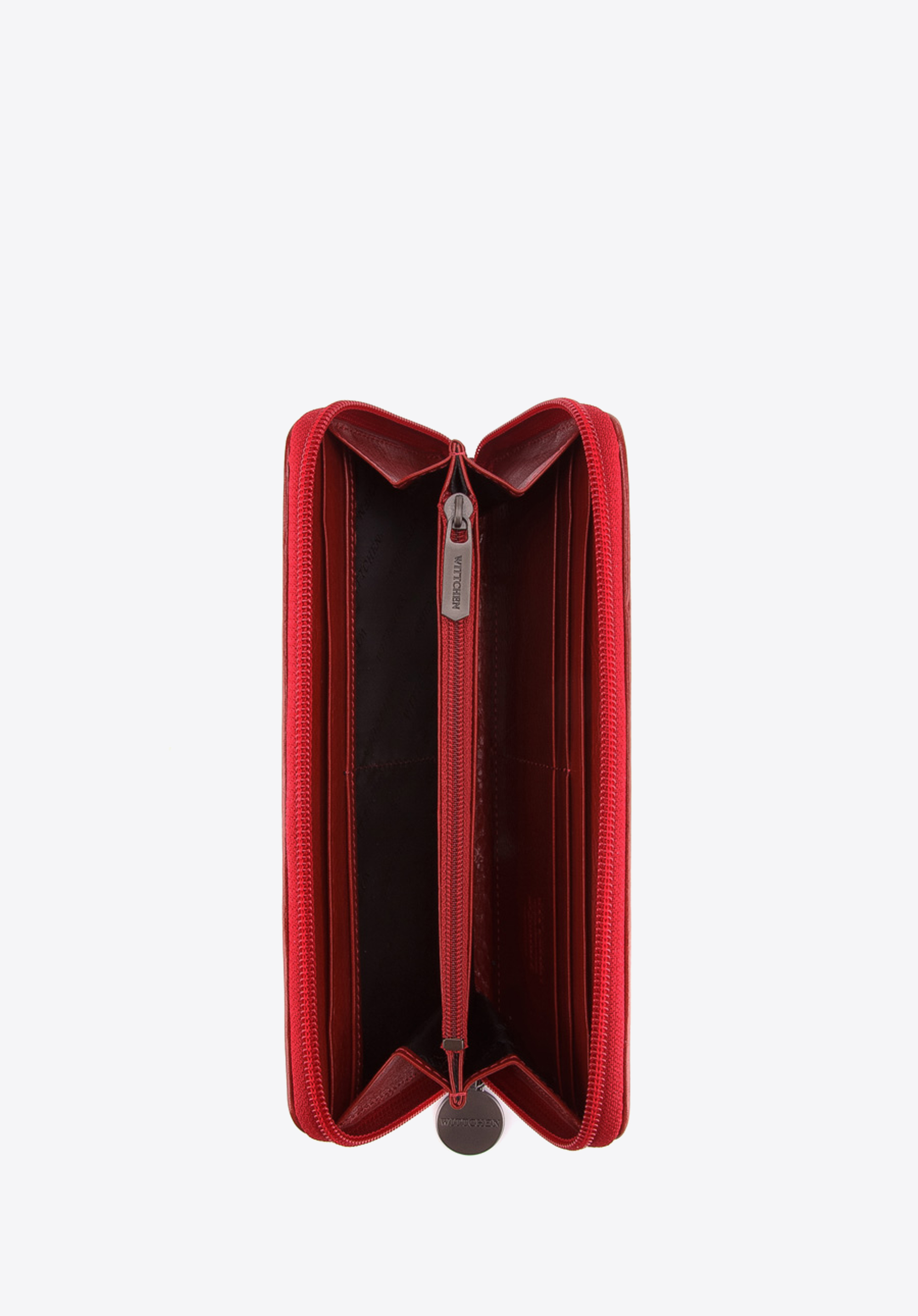 Damski portfel skórzany lakierowany tłoczony