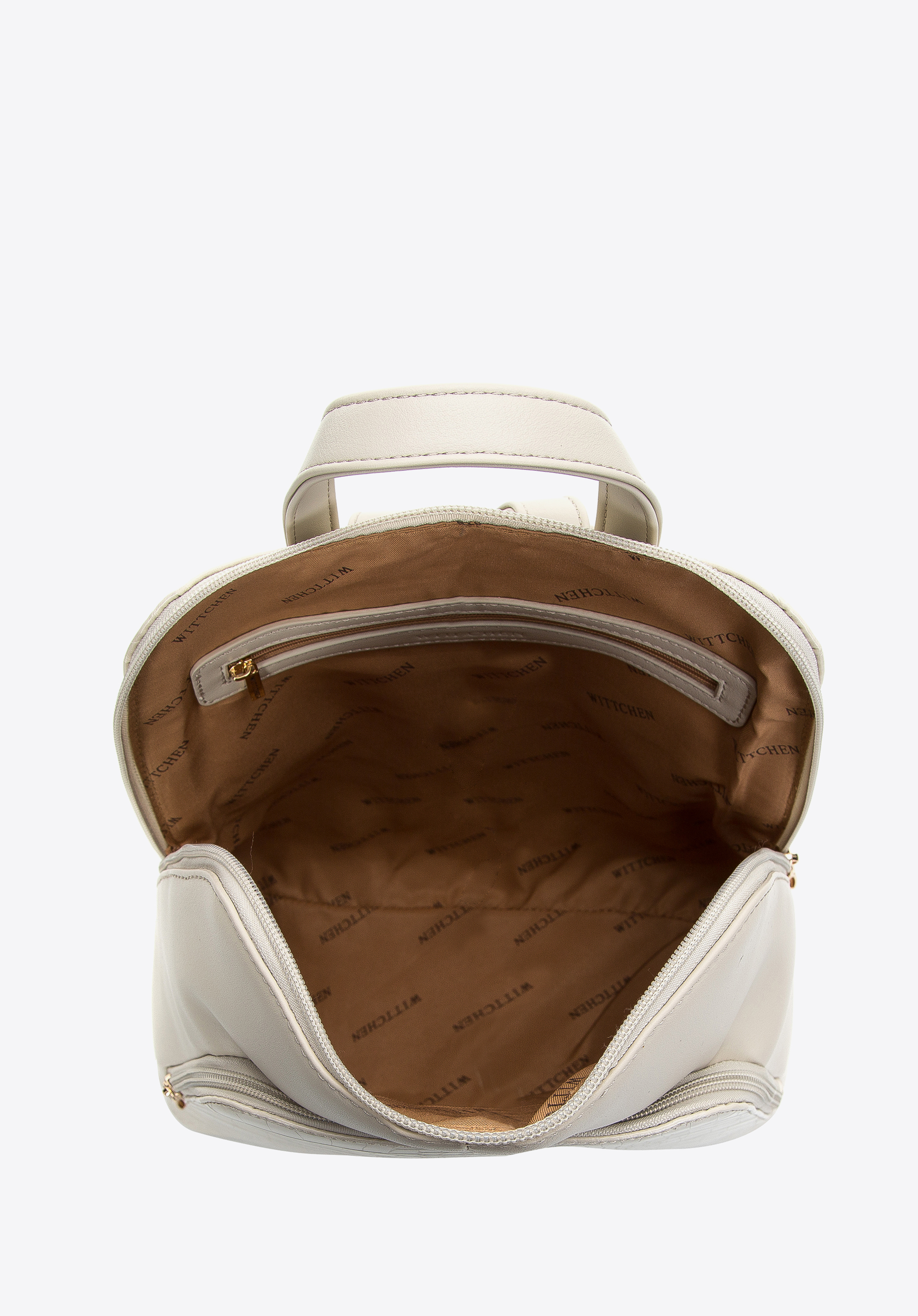 Damski plecak z ekoskóry o dwóch fakturach trapezowy