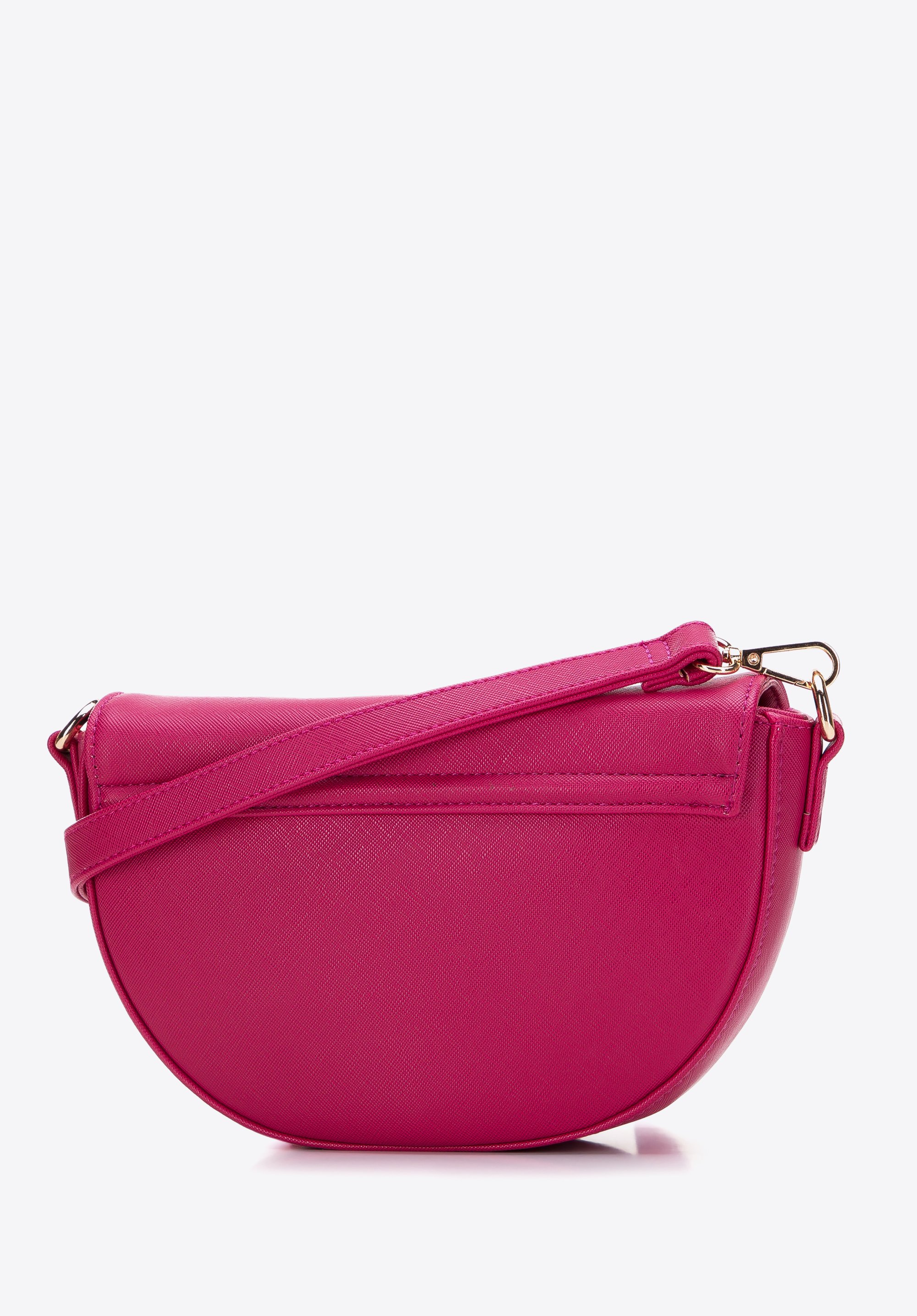 Damska listonoszka z ekoskóry saffiano z ozdobnym paskiem