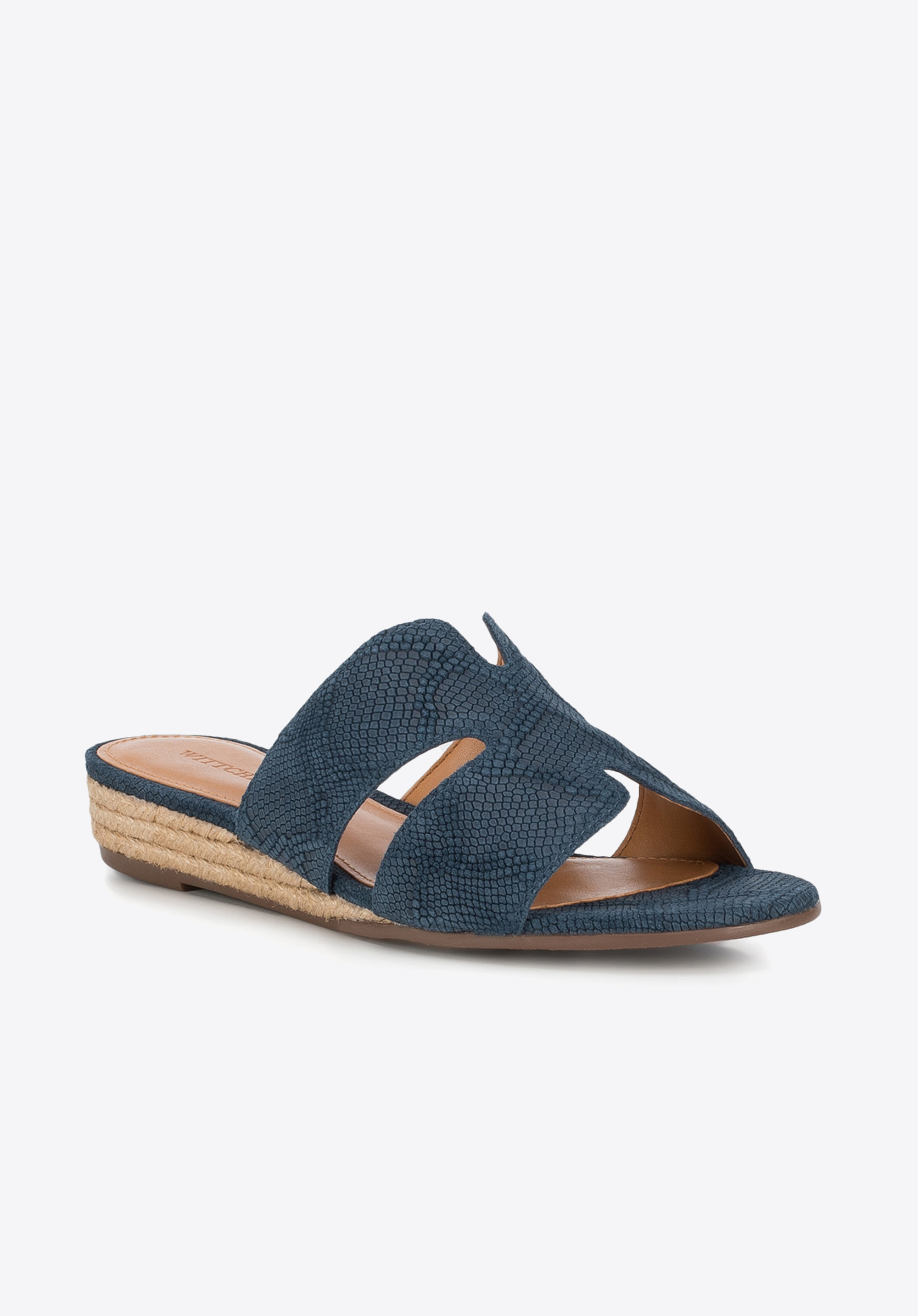 Damskie klapki z zamszu lizard