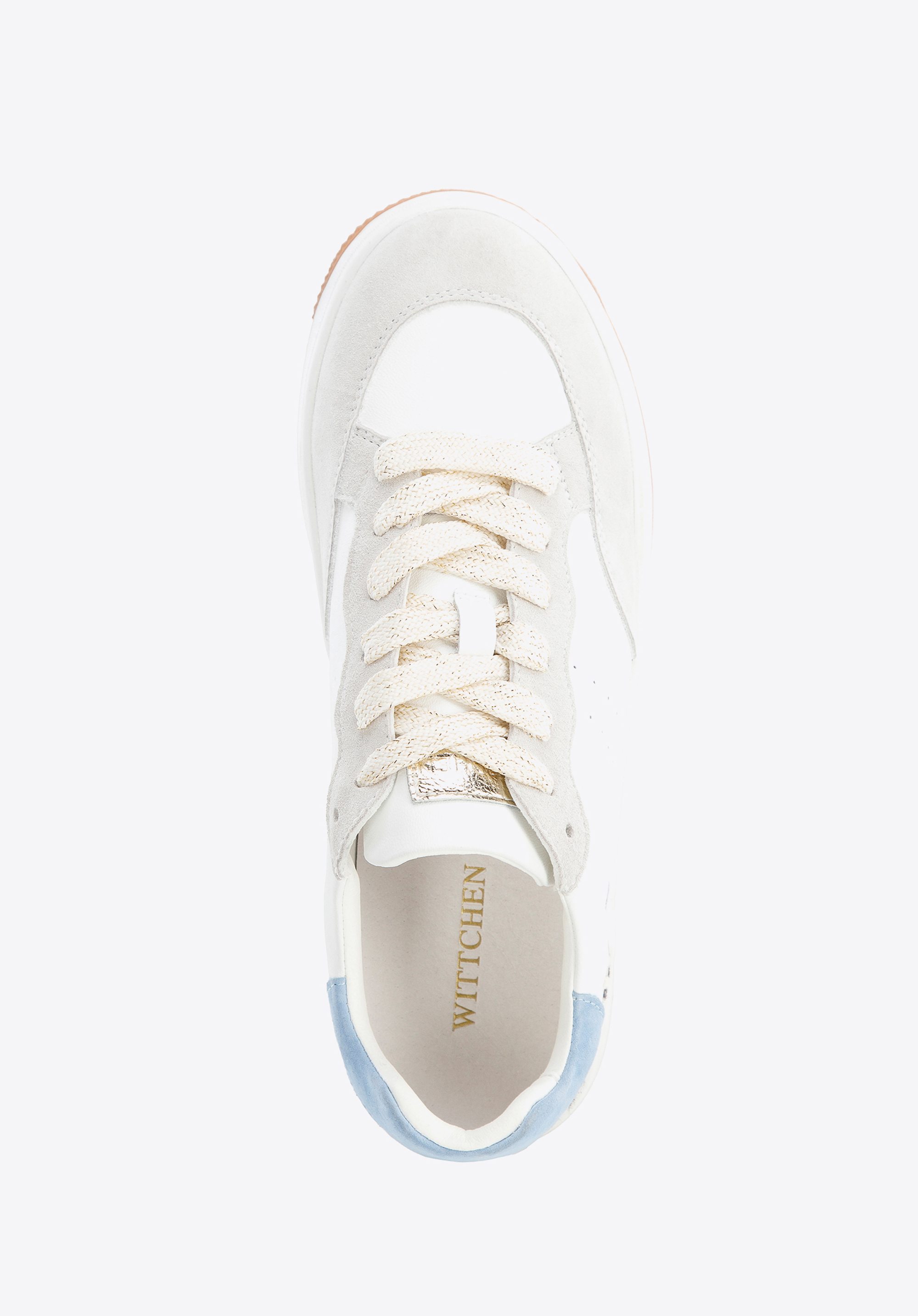 Damskie sneakersy skórzane ze wstawką z motywem zwierzęcym