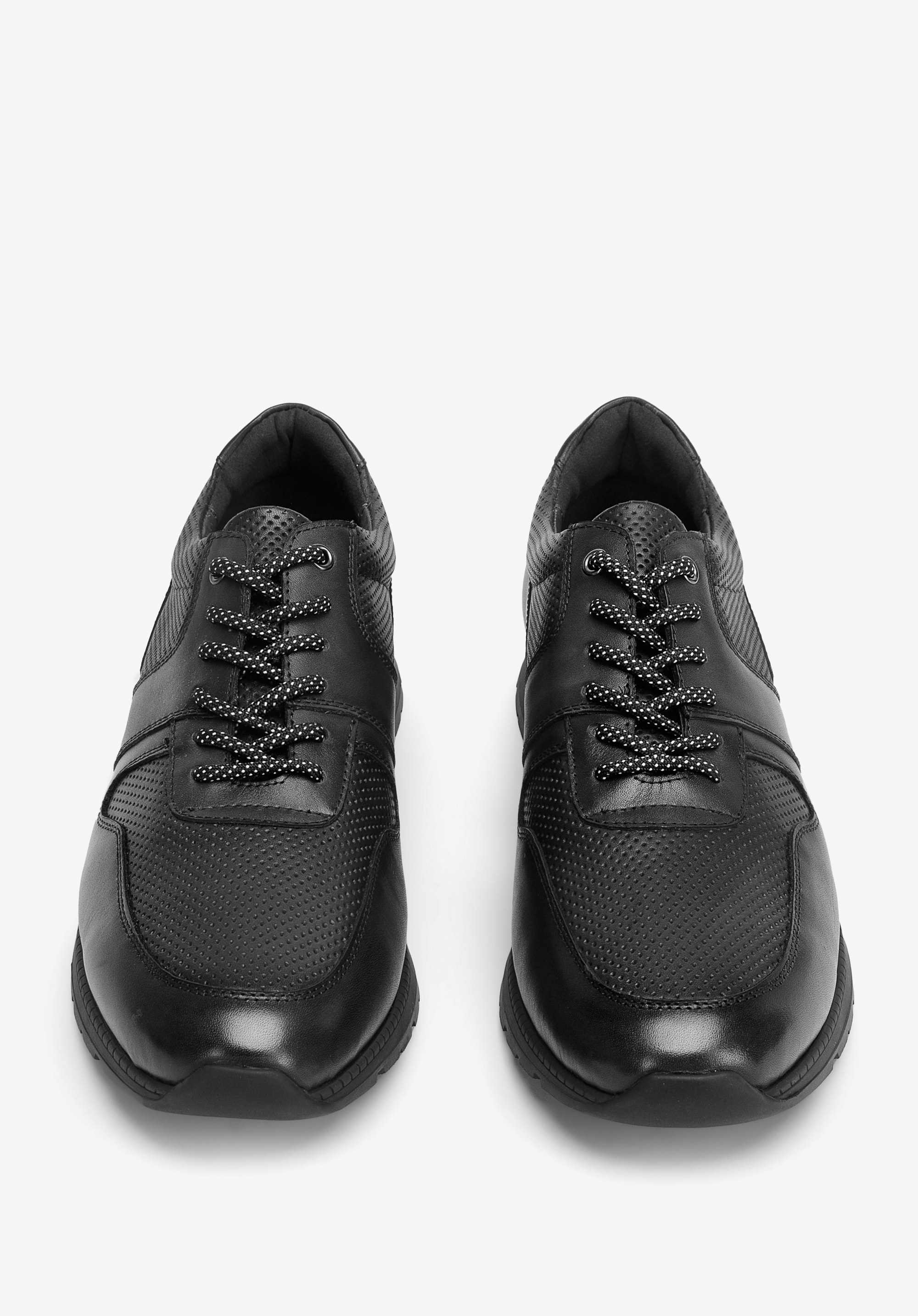 Męskie sneakersy skórzane perforowane