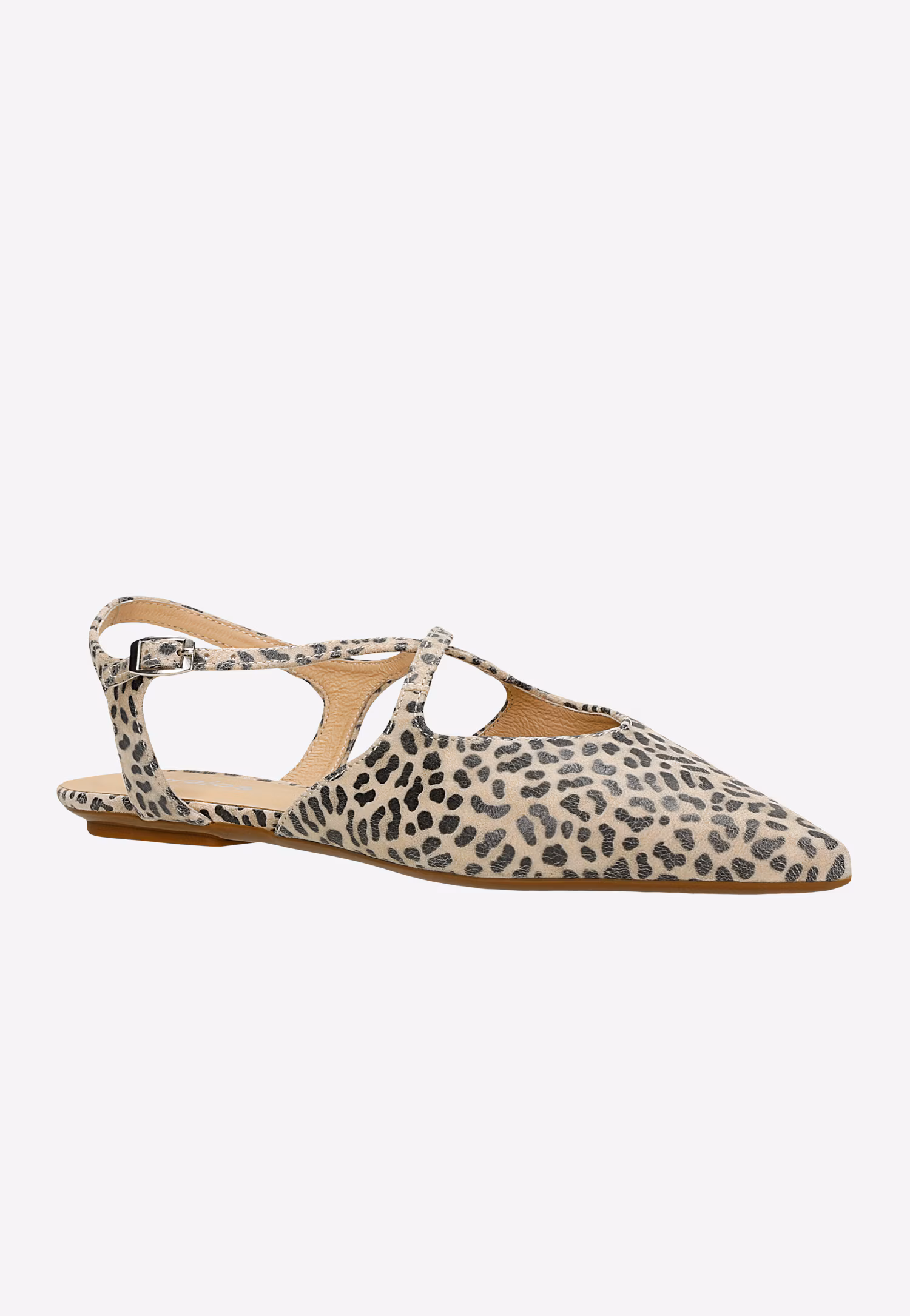 Beżowo-czarne półbuty damskie w cętki