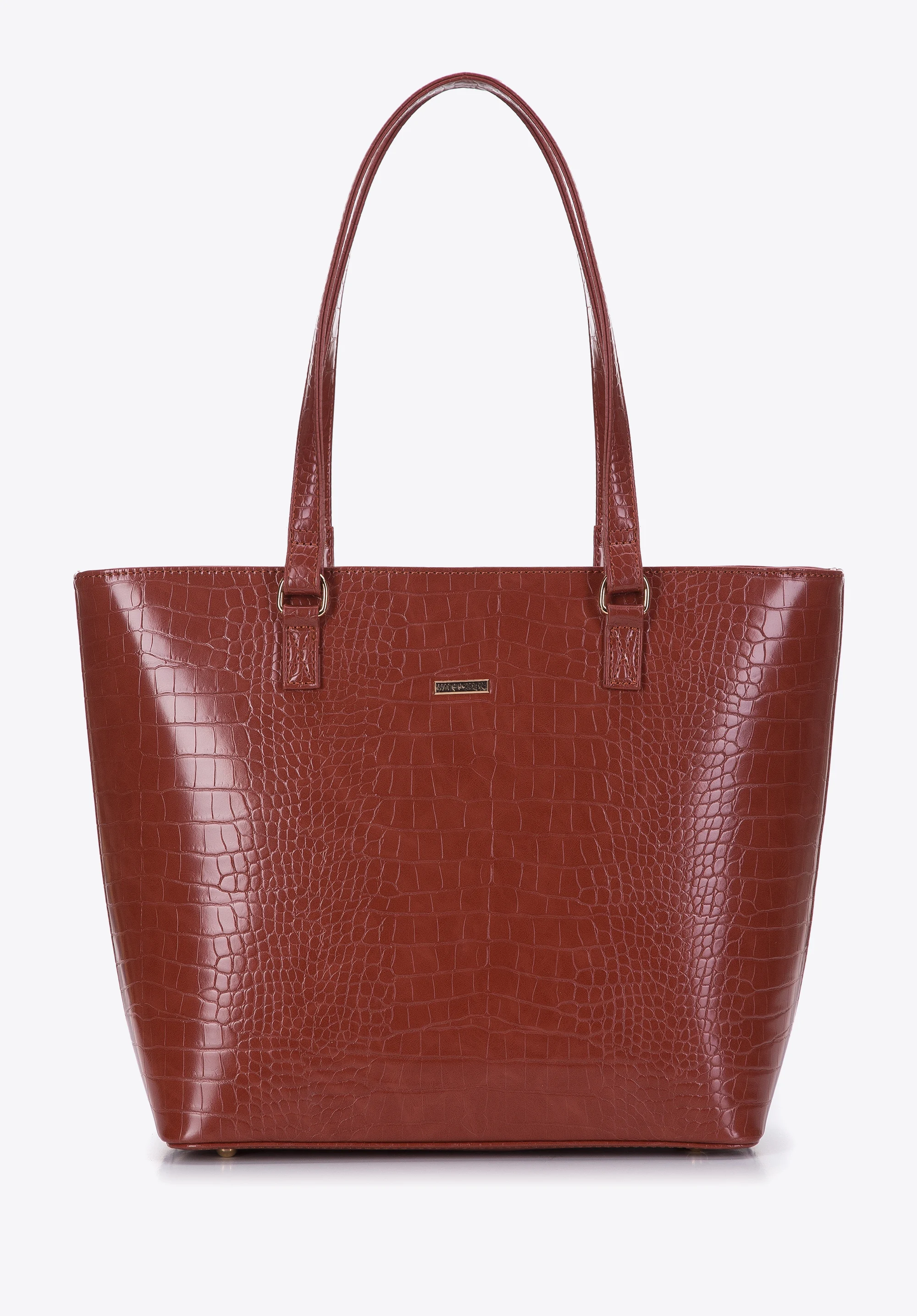 Torebka shopperka z ekoskóry o fakturze croco