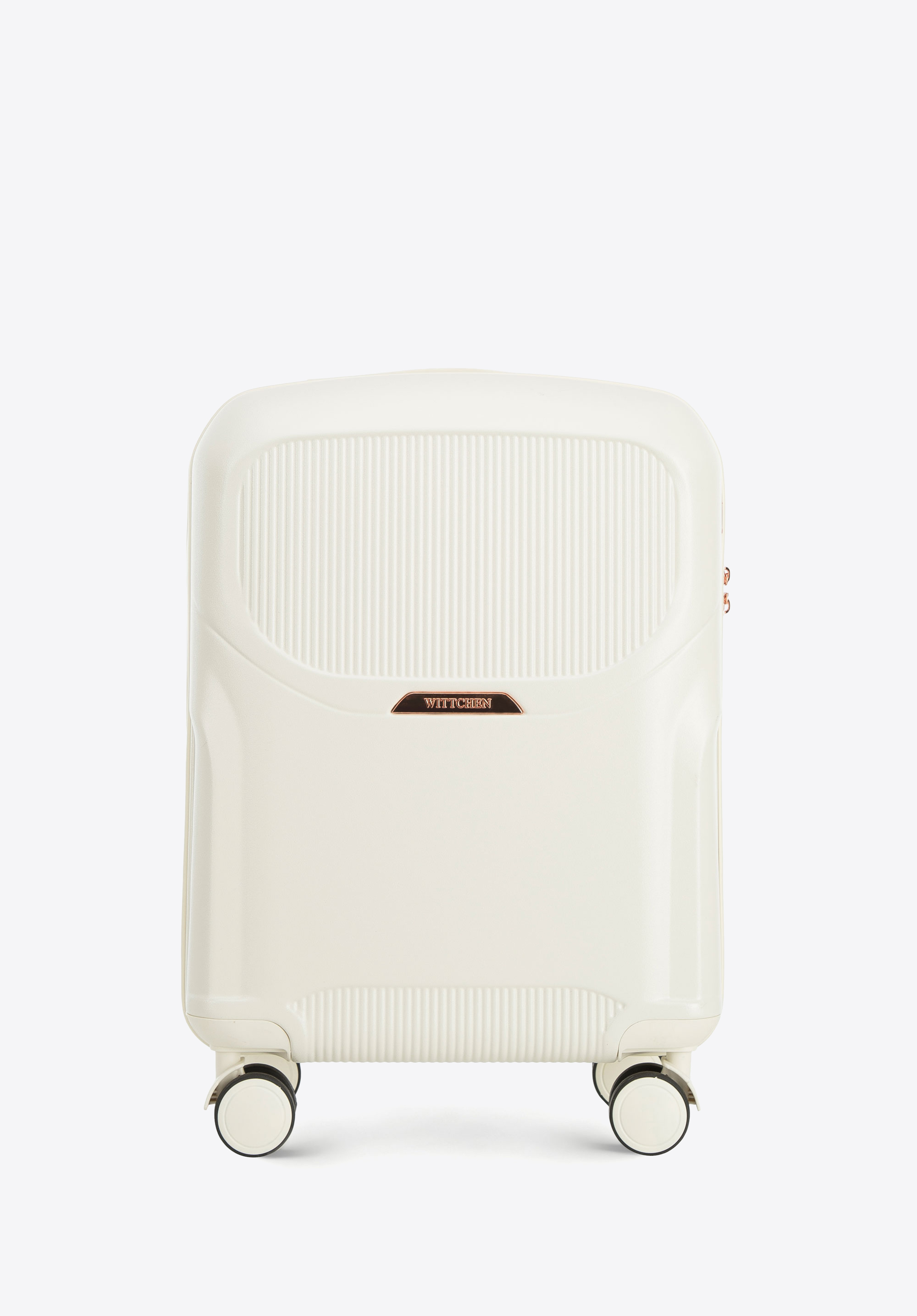 Walizka kabinowa z polikarbonu z suwakiem w kolorze różowego złota