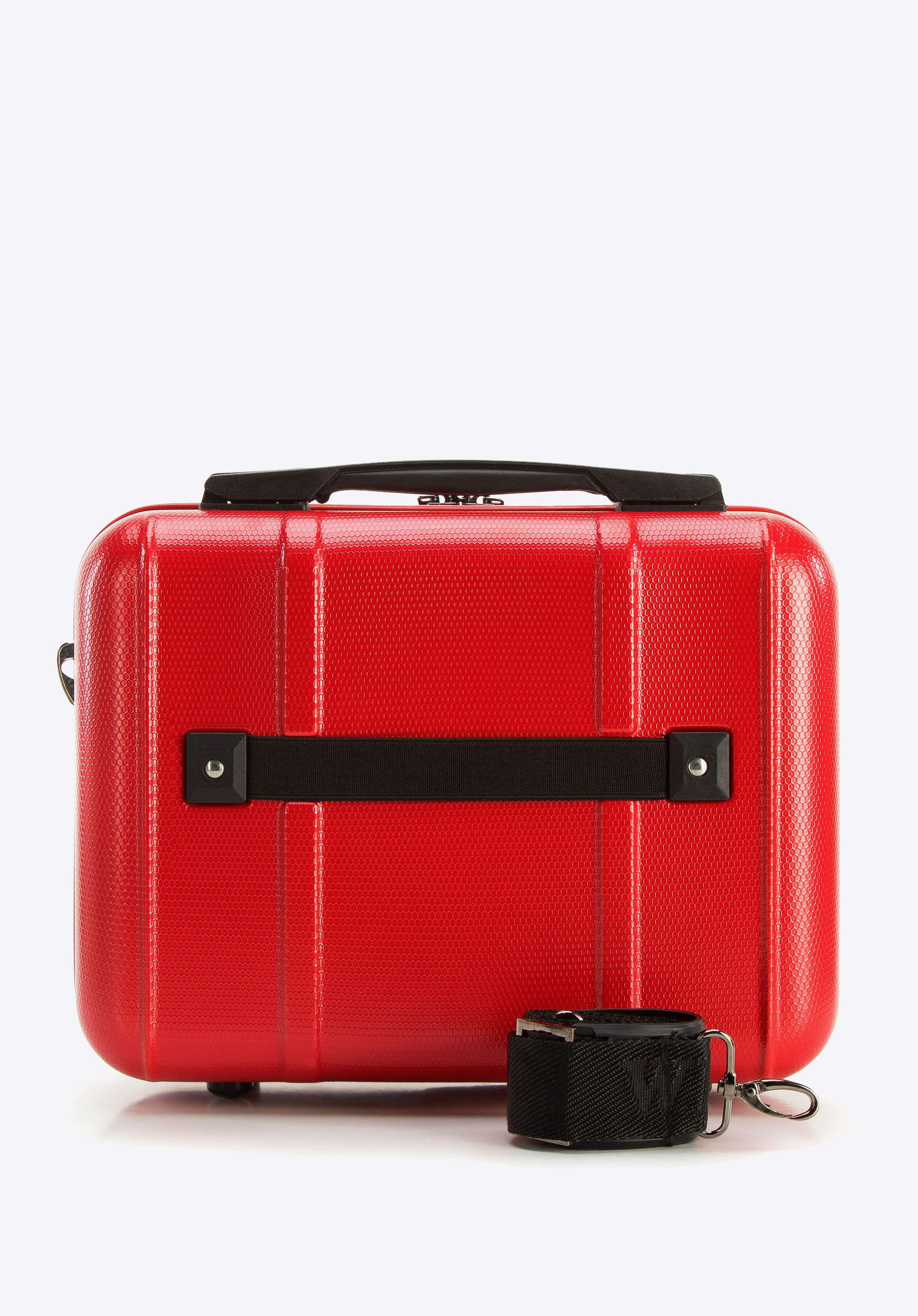 Walizka kabinowa z polikarbonu z pionowymi tłoczeniami