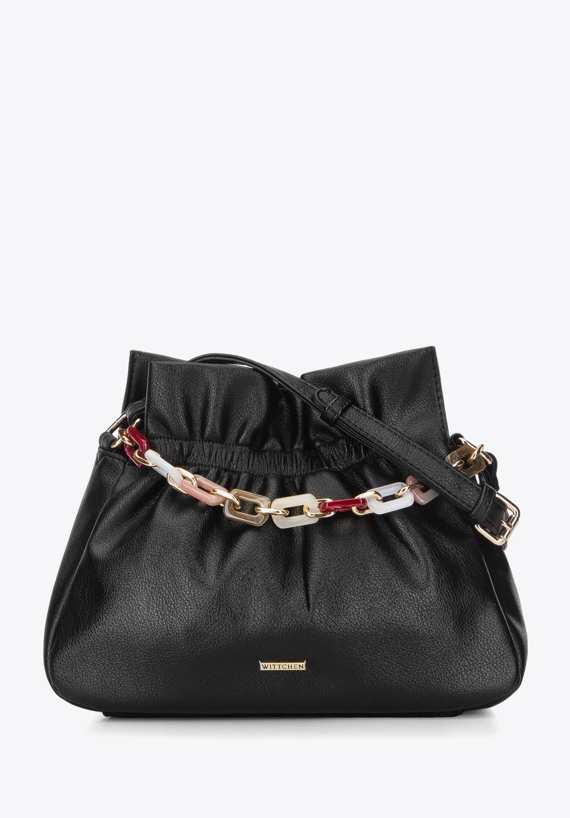 Torebka worek z kolorowym łańcuchem mała