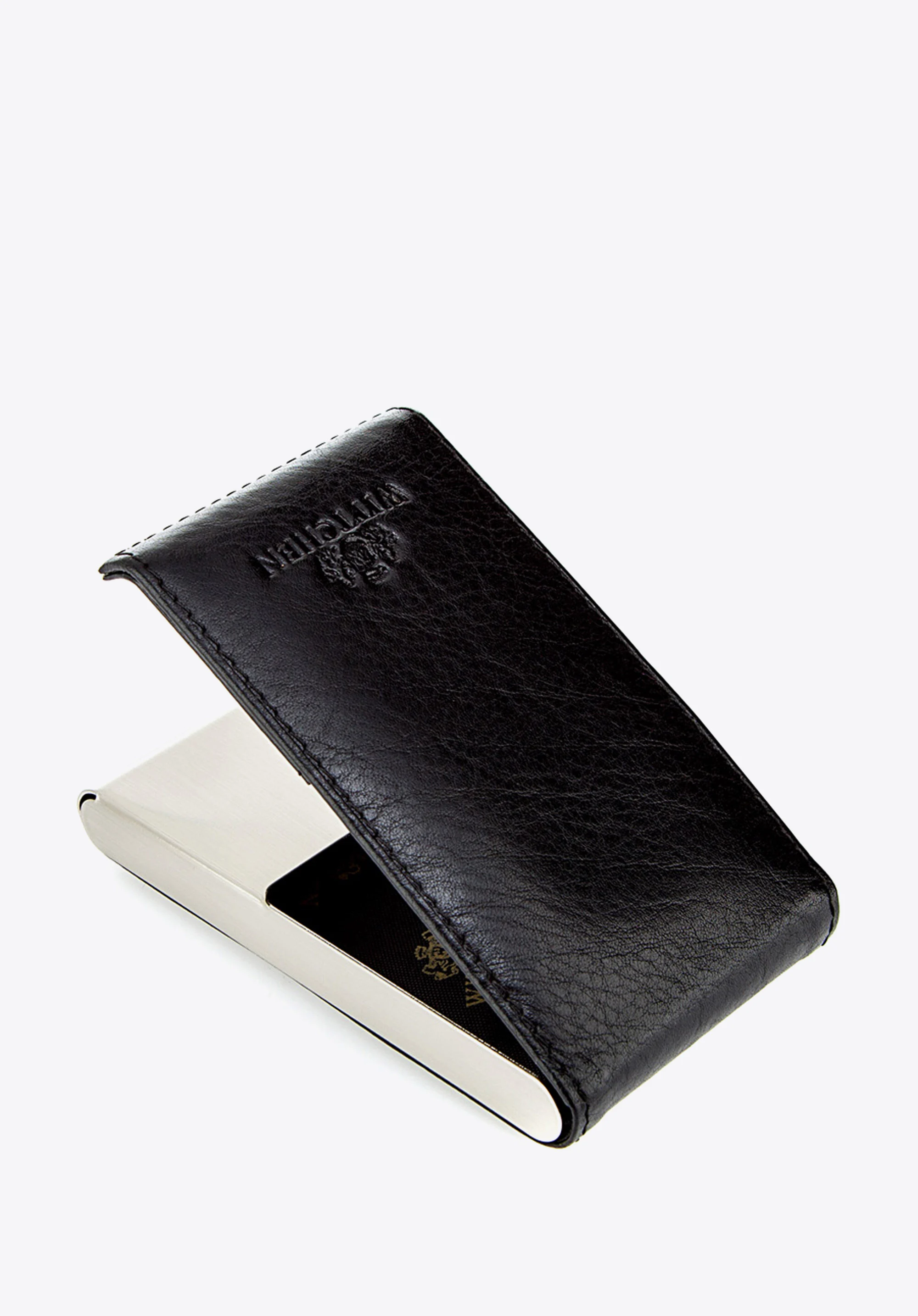 Etui na wizytówki ze skóry blaszane