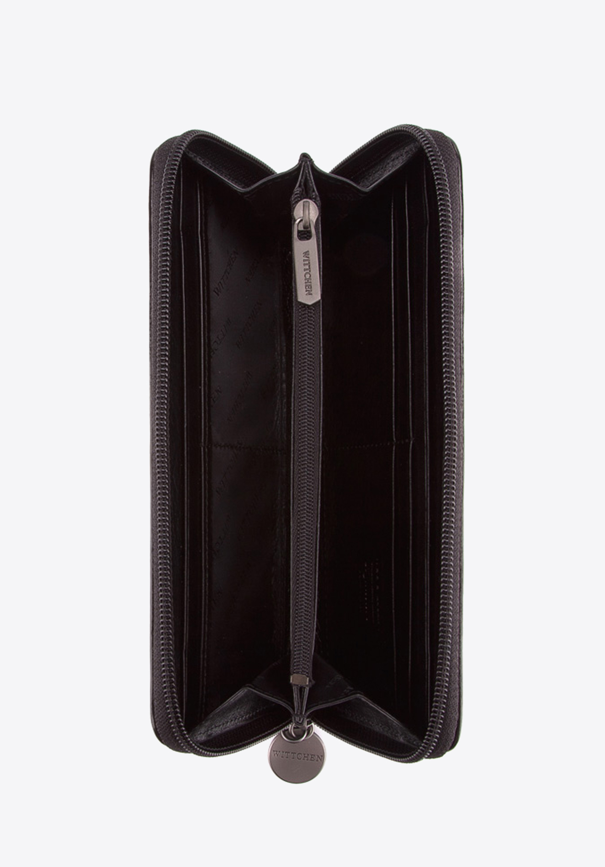 Damski portfel skórzany lakierowany tłoczony