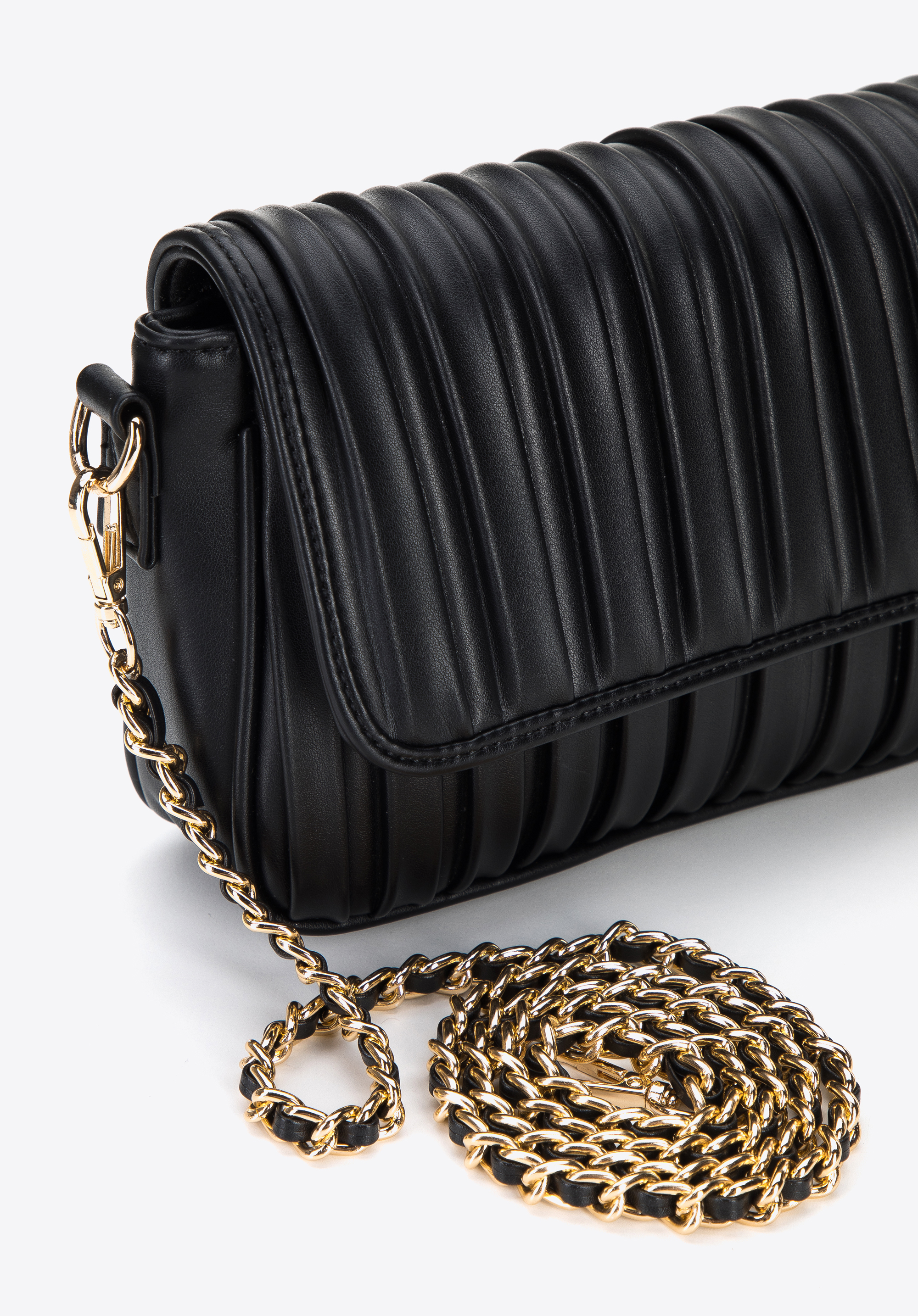 Torebka bagietka z marszczonej ekoskóry