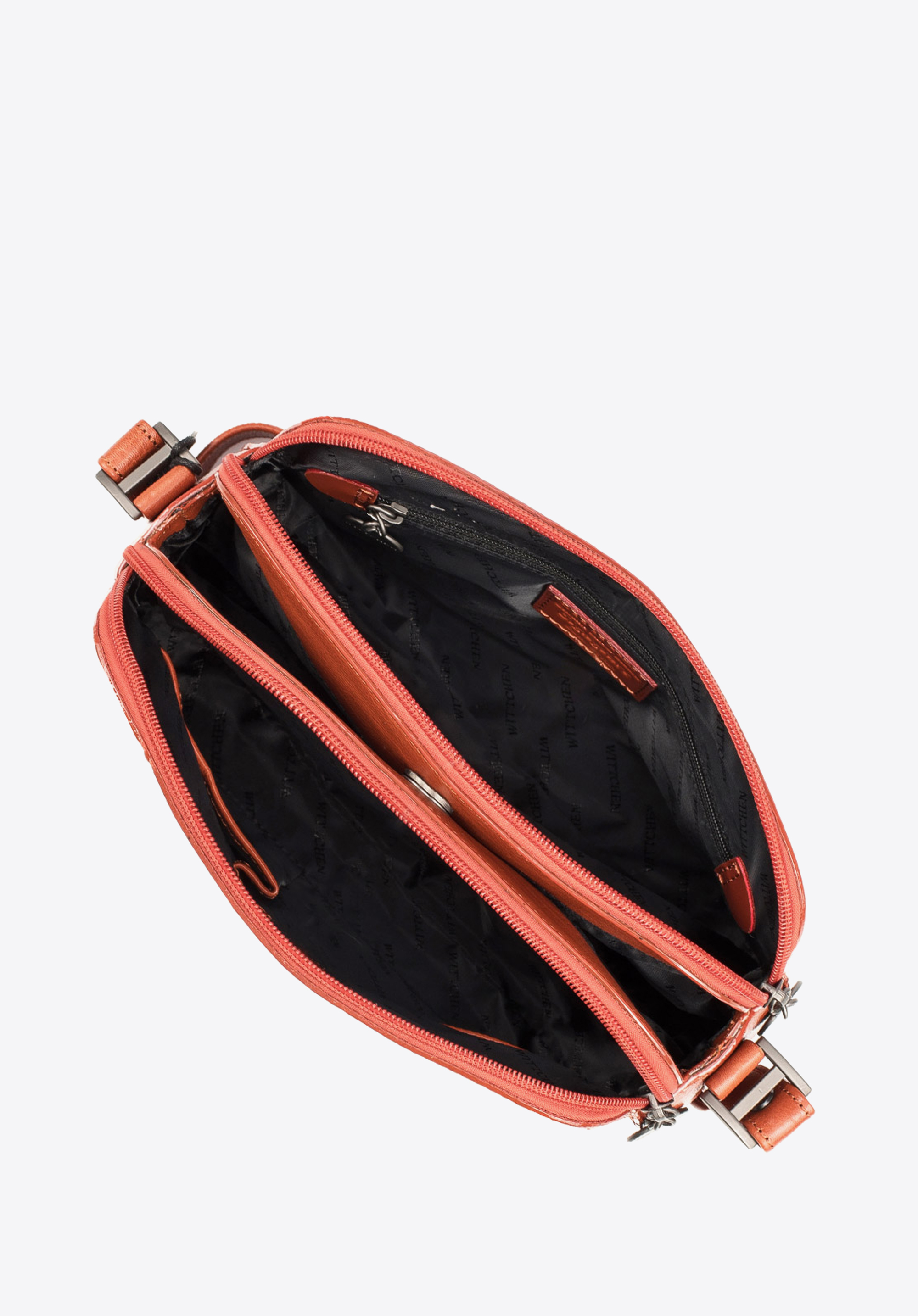 Damska listonoszka skórzana lakierowana z monogramem