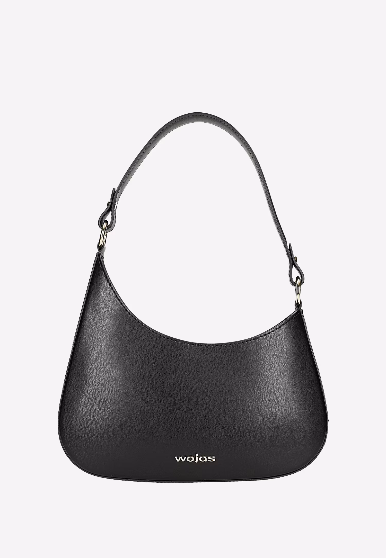 Brązowa skórzana asymetryczna torebka typu bagietka