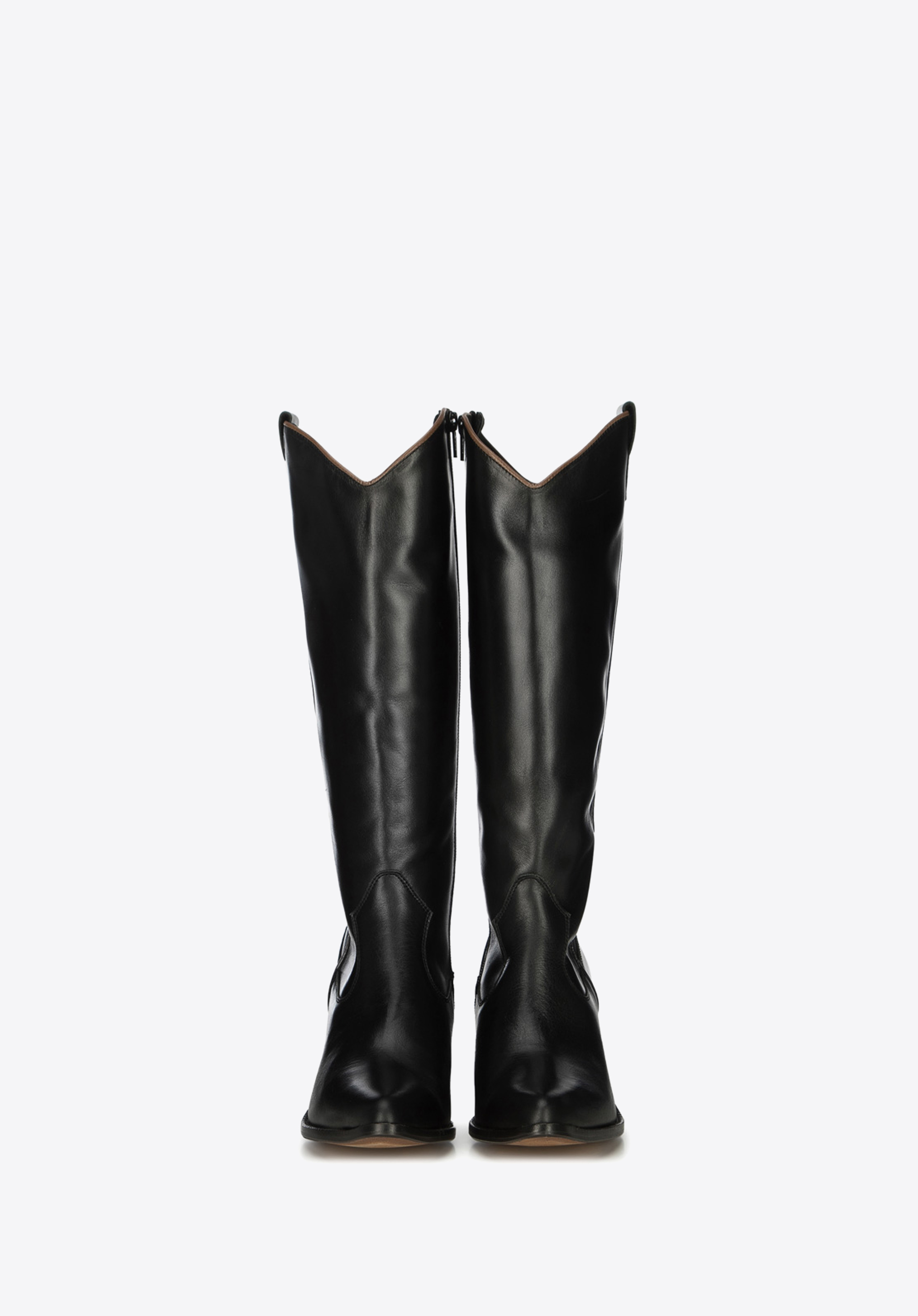 Damskie kowbojki ze skóry naturalnej na słupku