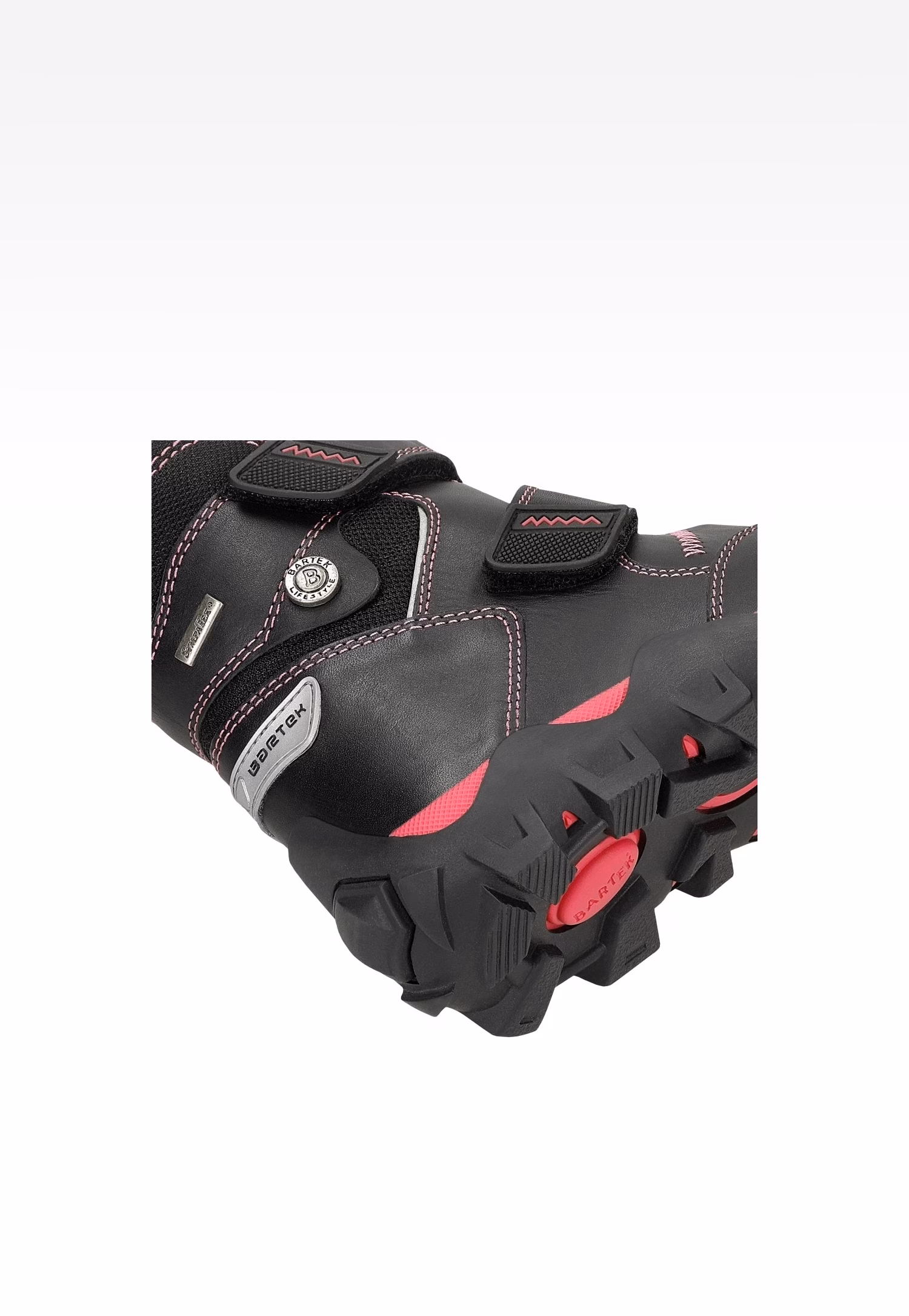 Czarne ocieplane trzewiki BARTEK z różową wstawką T-87655/Z16