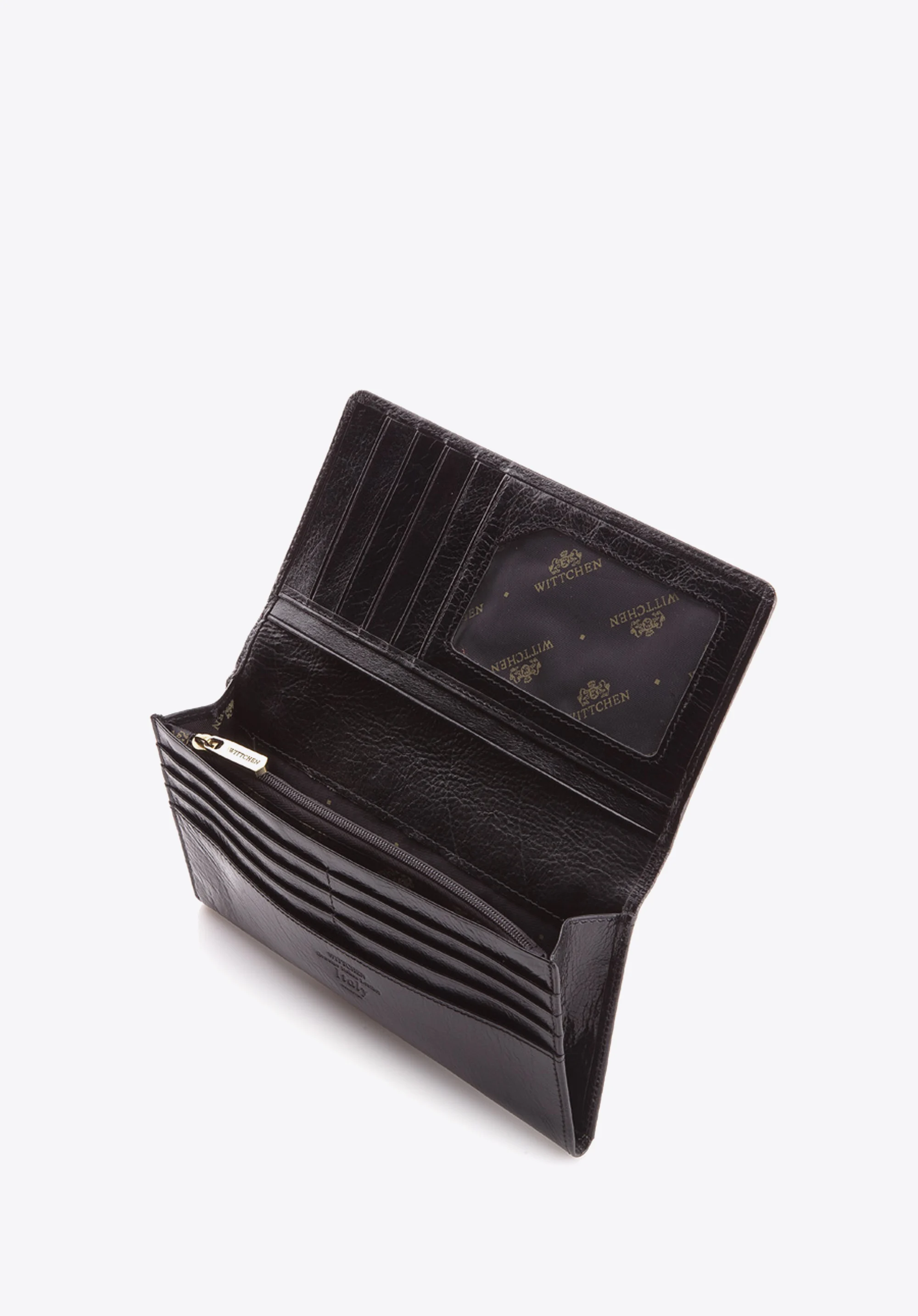 Damski portfel skórzany z kieszenią na suwak