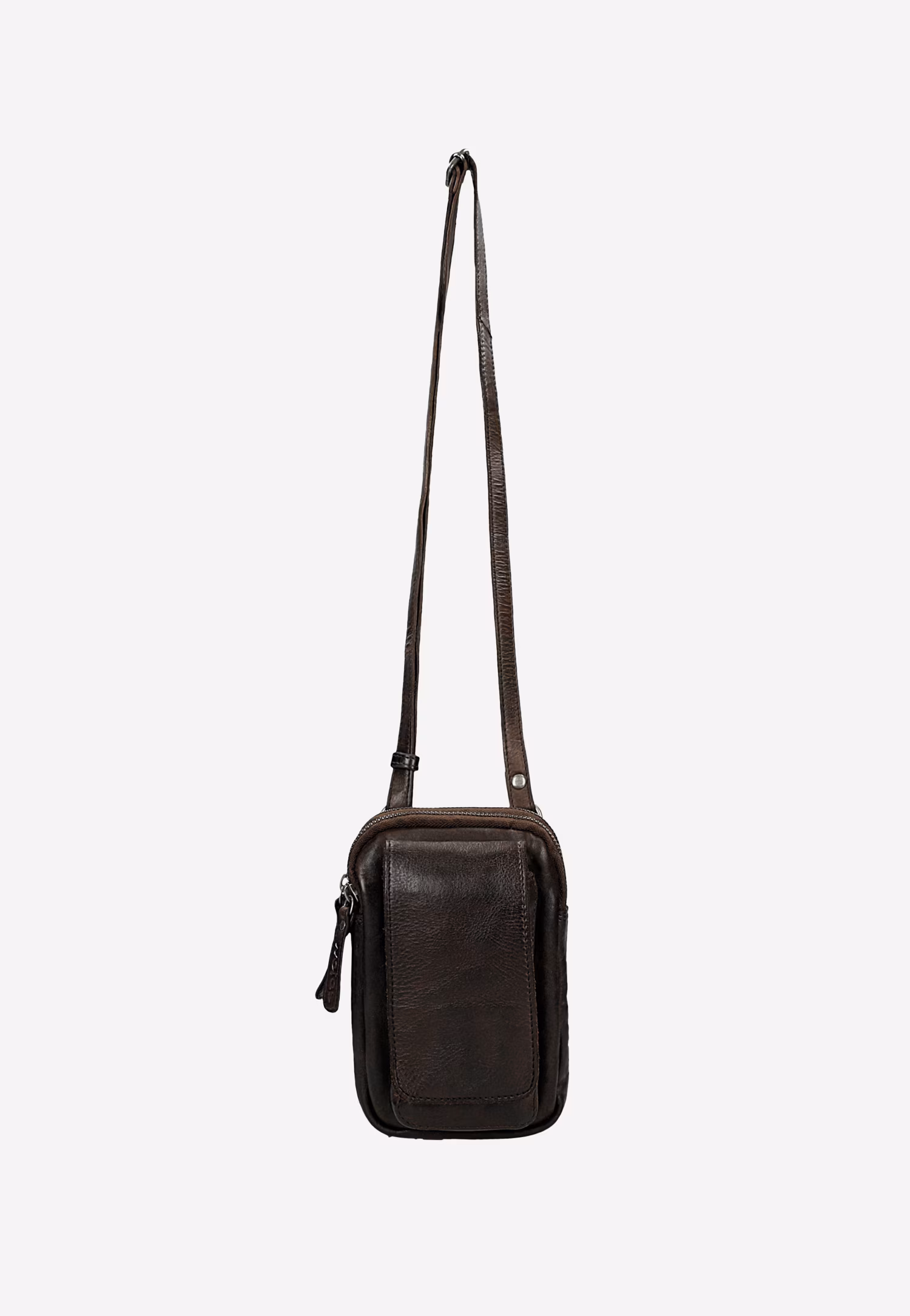 Mała czarna torba męska ze skóry licowej