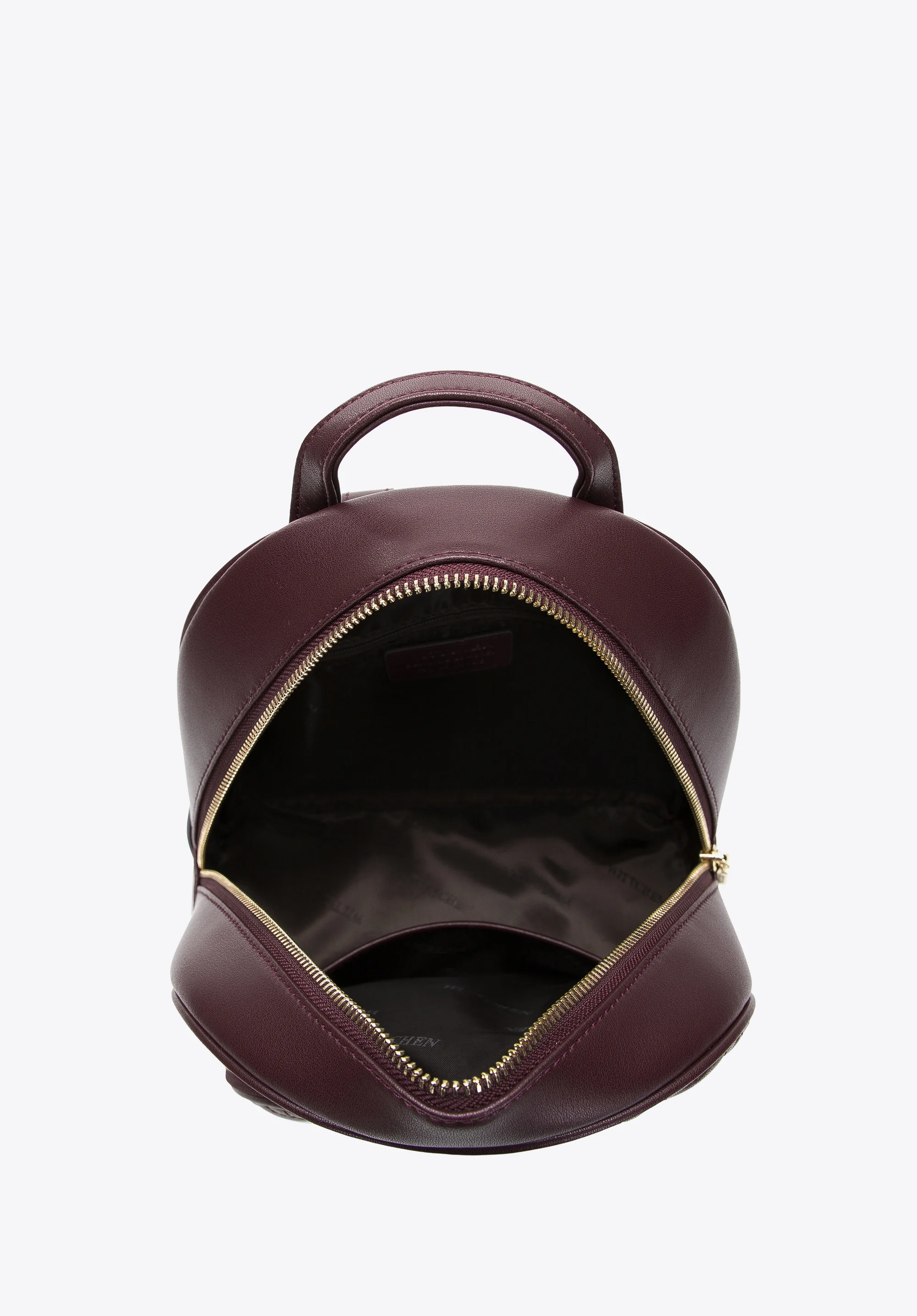 Damski plecak z pikowanej skóry z kieszenią z przodu