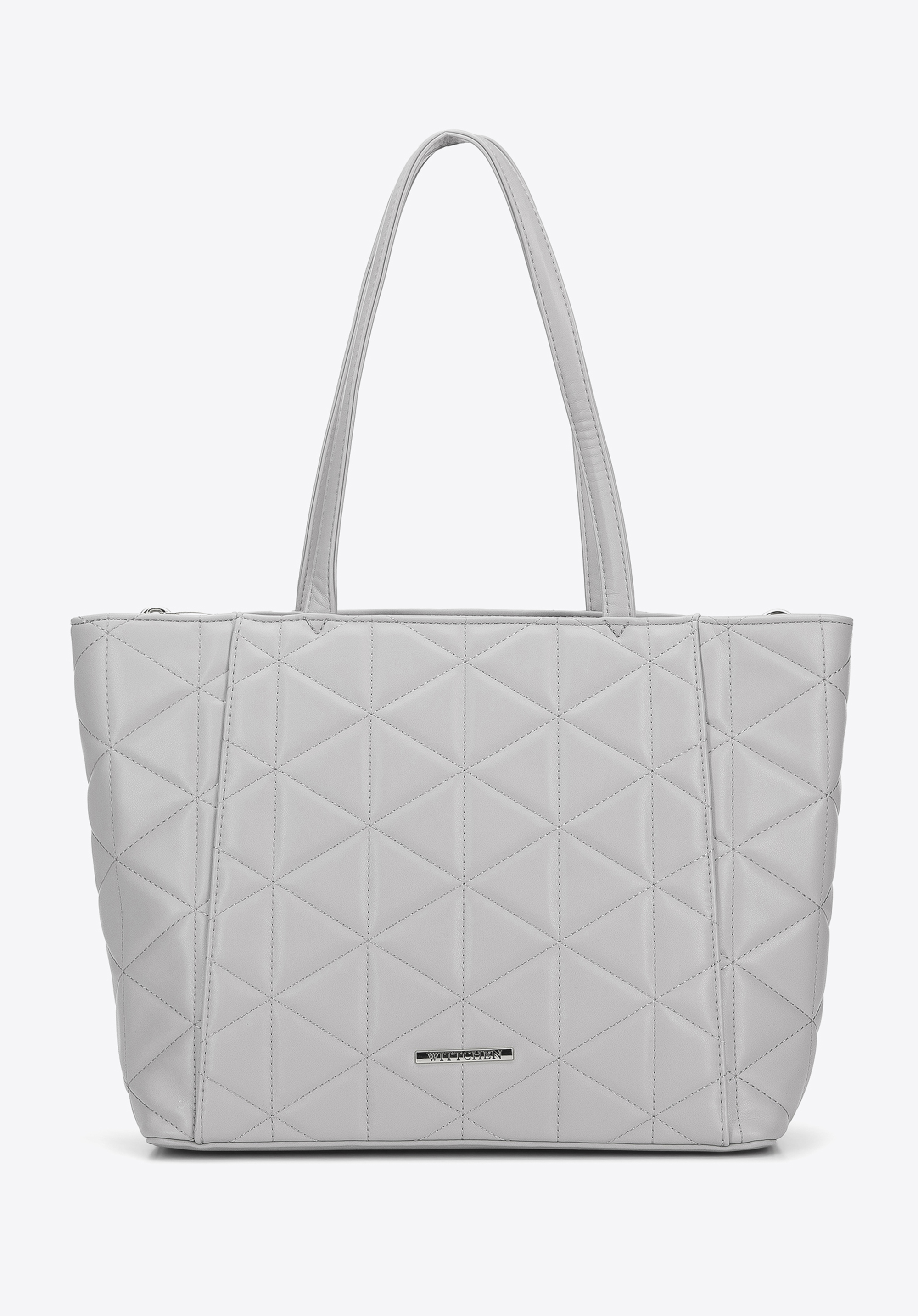 Torebka shopperka z ekoskóry pikowanej w trójkąty