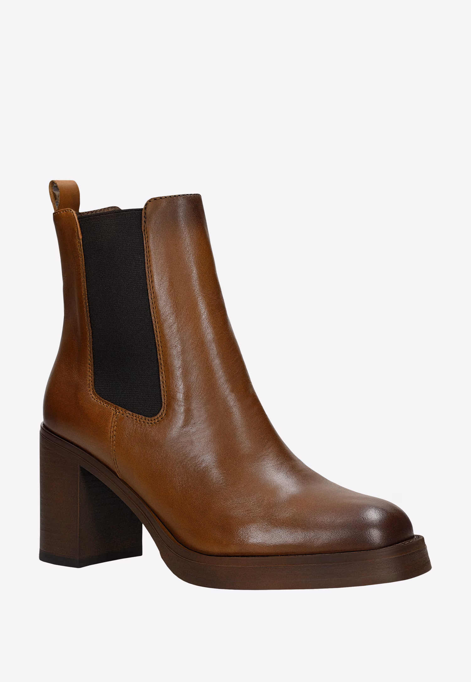 Czarne klasyczne botki na obcasie