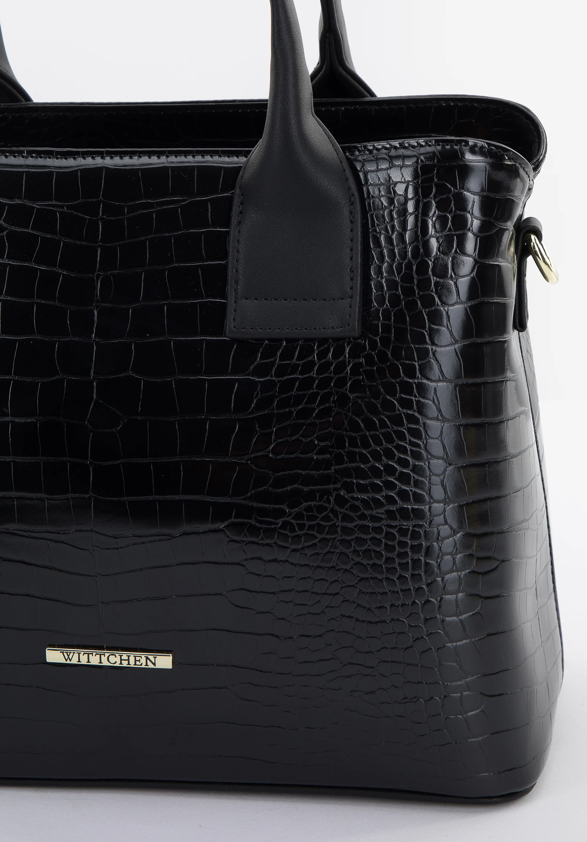 Torebka kuferek z ekoskóry o dwóch fakturach