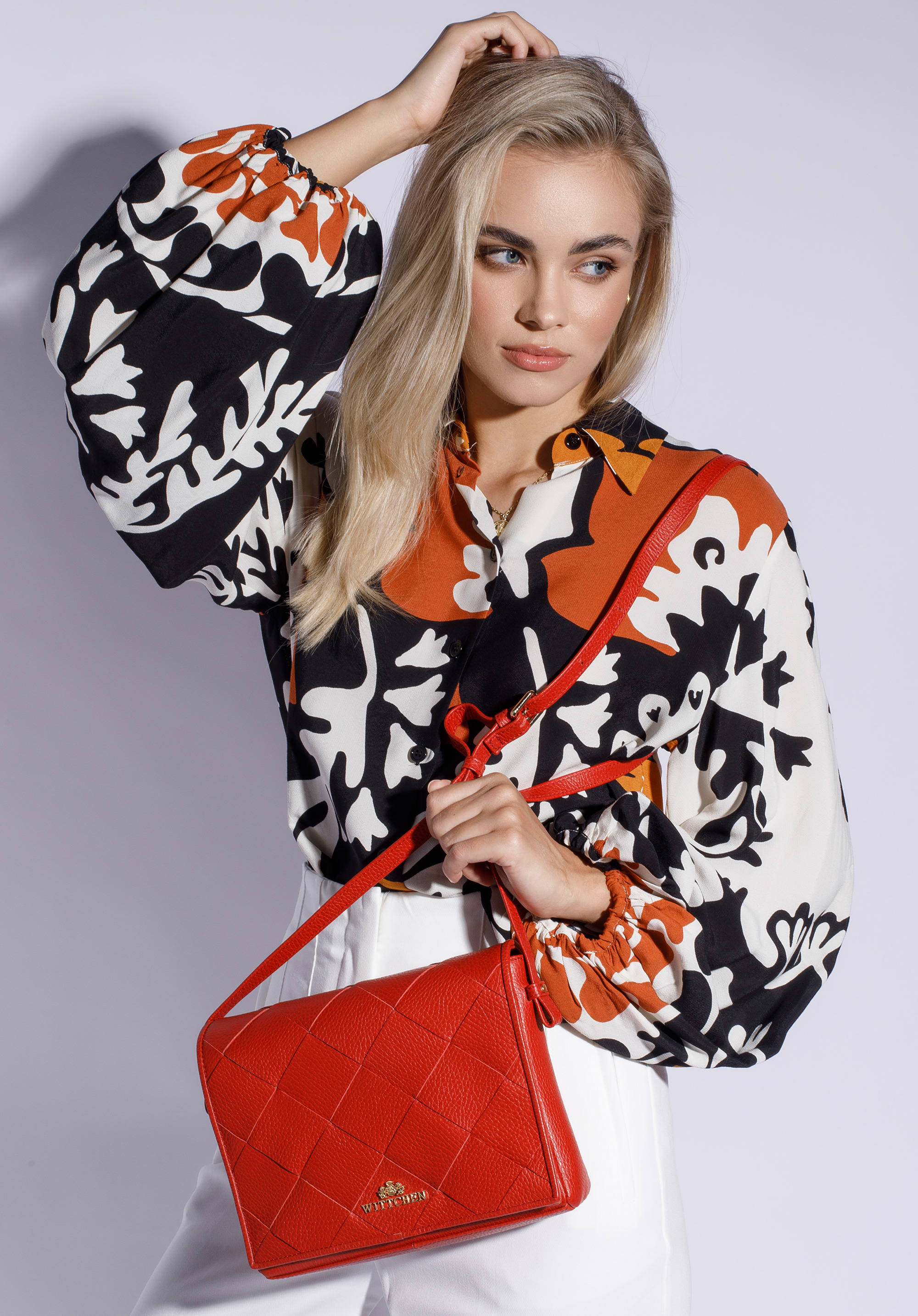 Damska listonoszka skórzana z plecionką