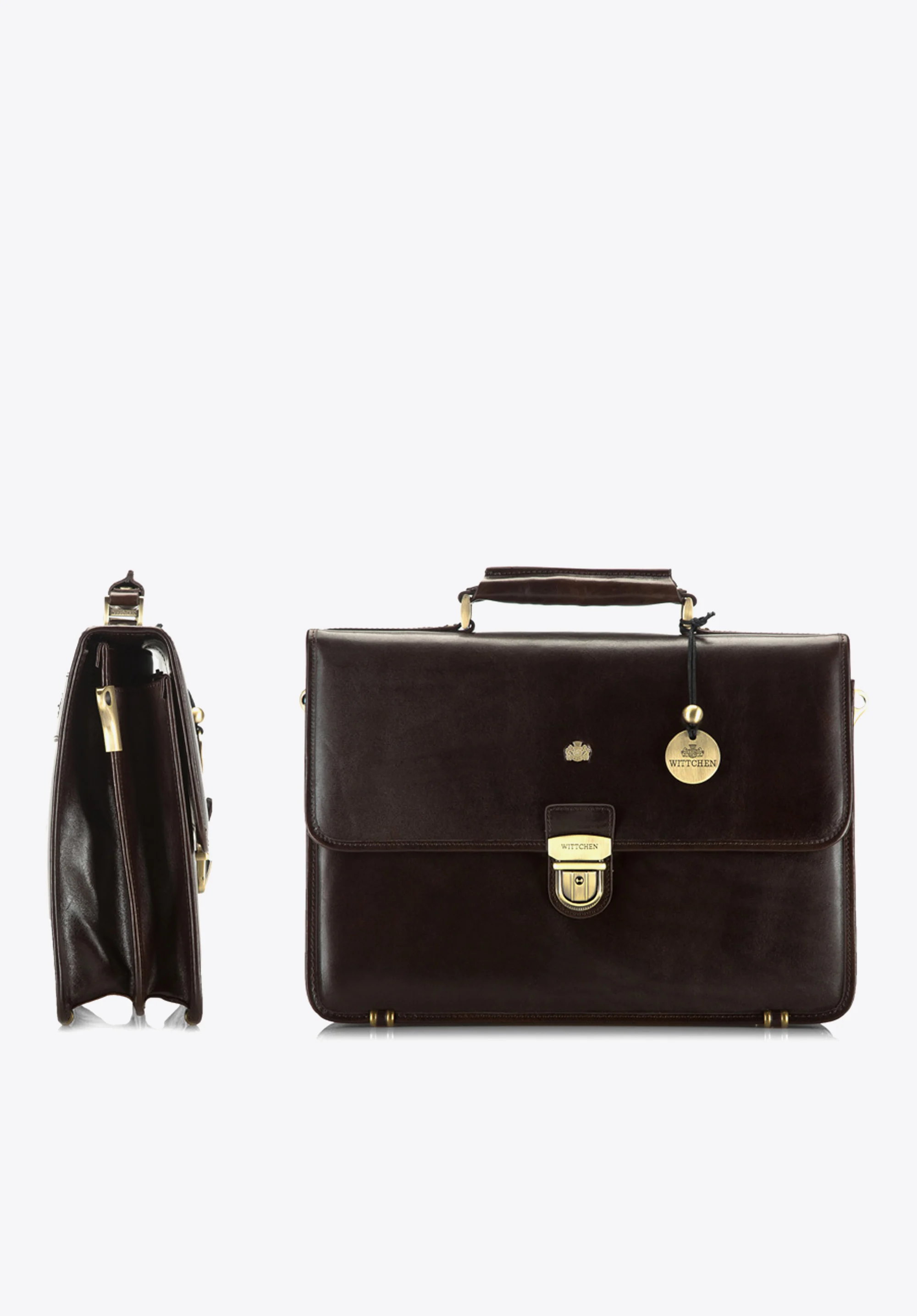 Teczka skórzana z prostą klapą