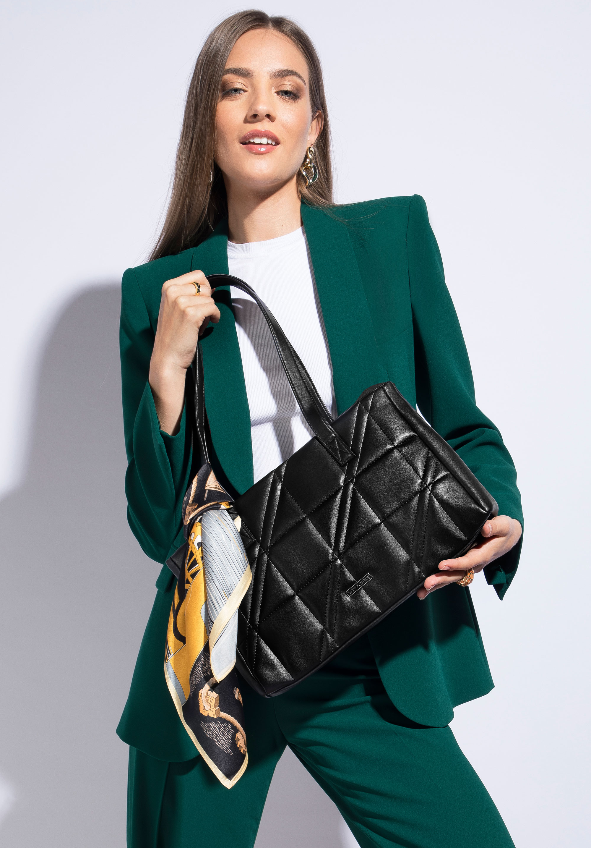 Torebka shopperka z pikowanej ekoskóry