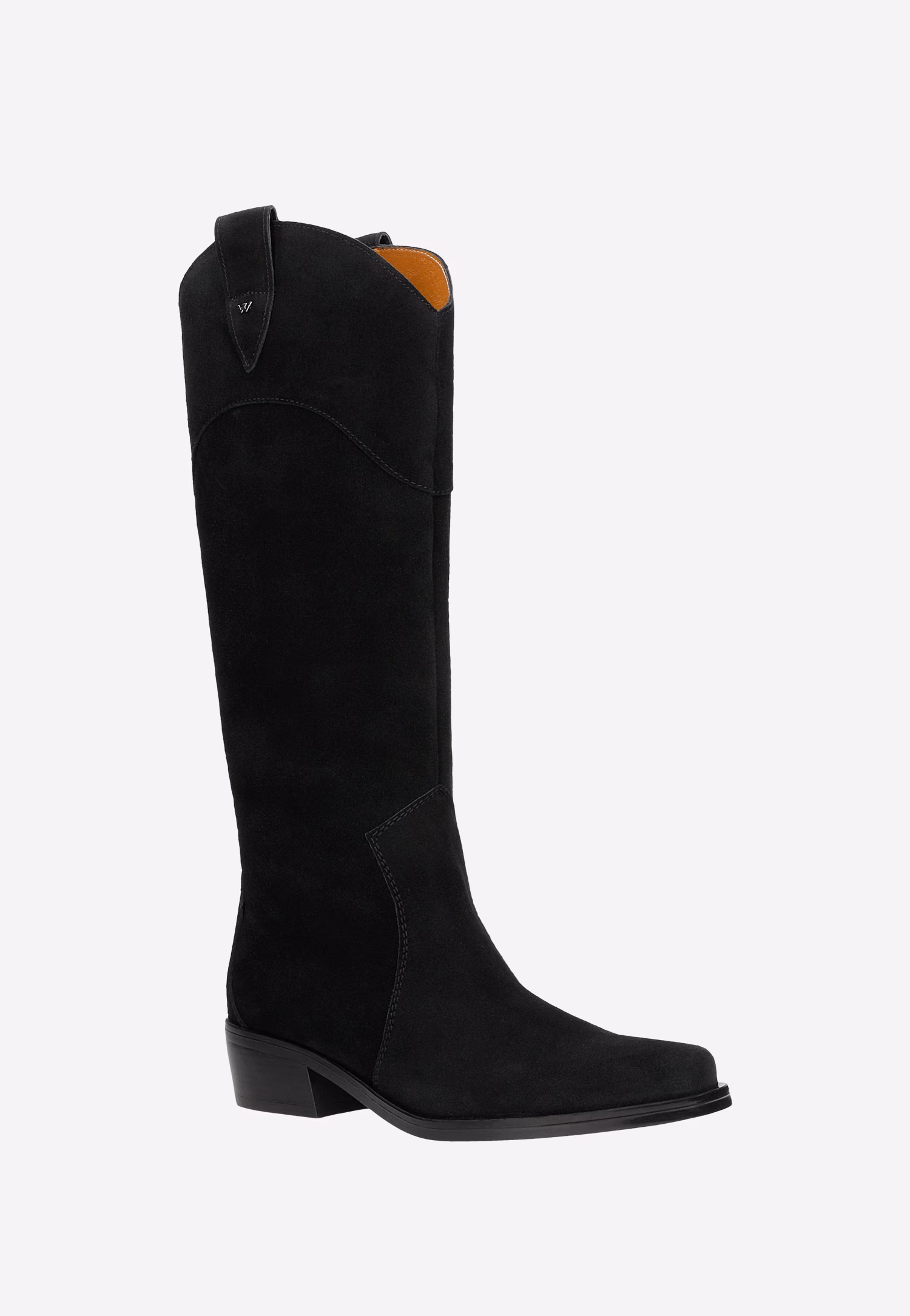 Brązowe kowbojki damskie z dwoiny welurowej