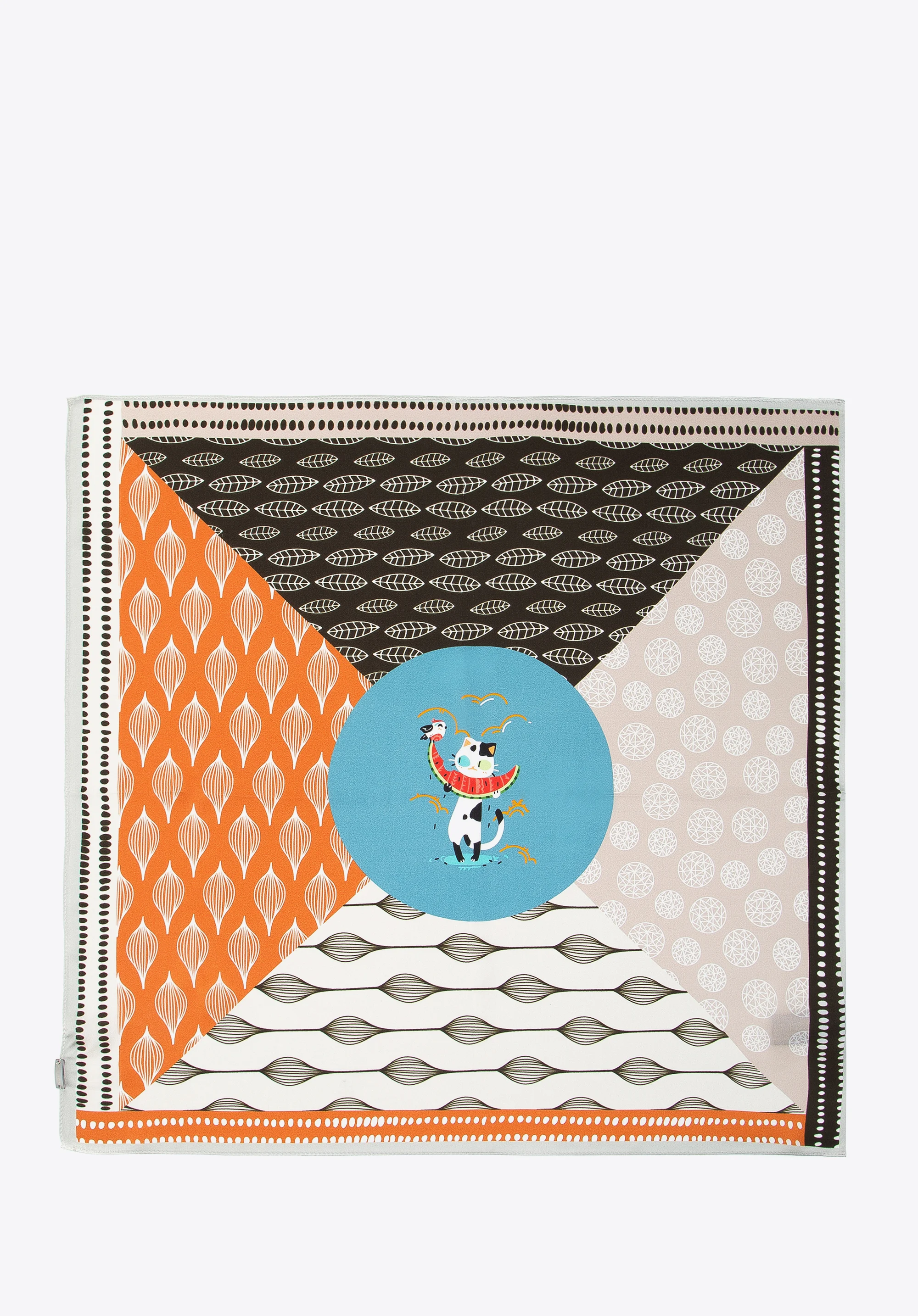 Damska apaszka jedwabna we wzory