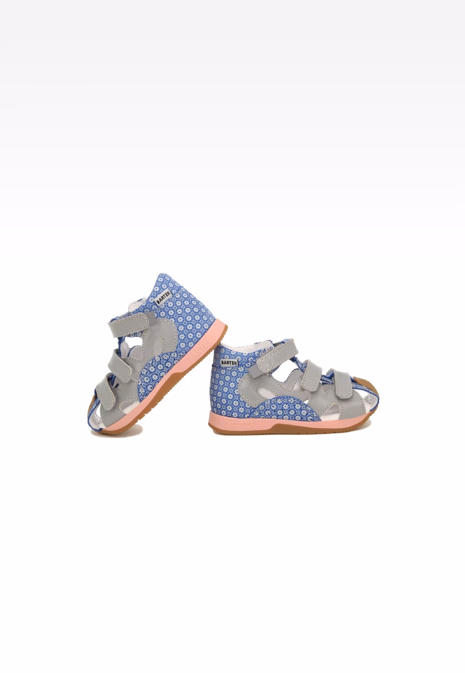 Sandały BARTEK 81021-008, dla dziewcząt, różowo-szary