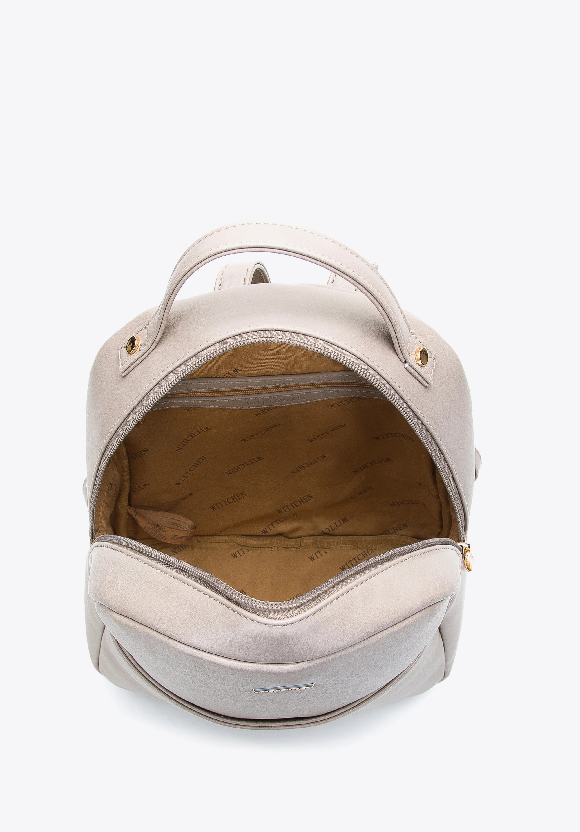 Damski plecak z ekoskóry z obszytą kieszenią z przodu