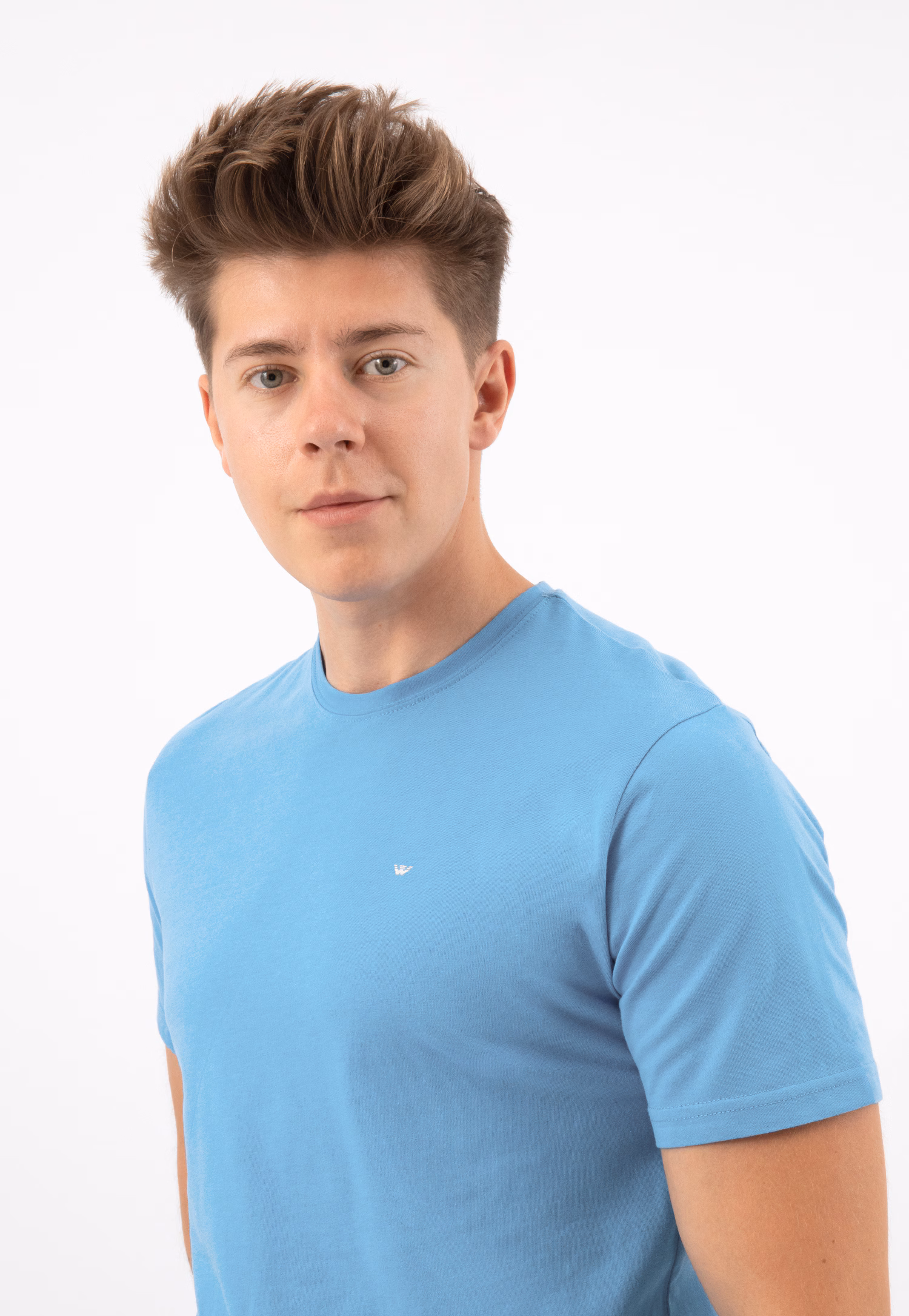 Jasnoniebieski t-shirt męski bawełniany