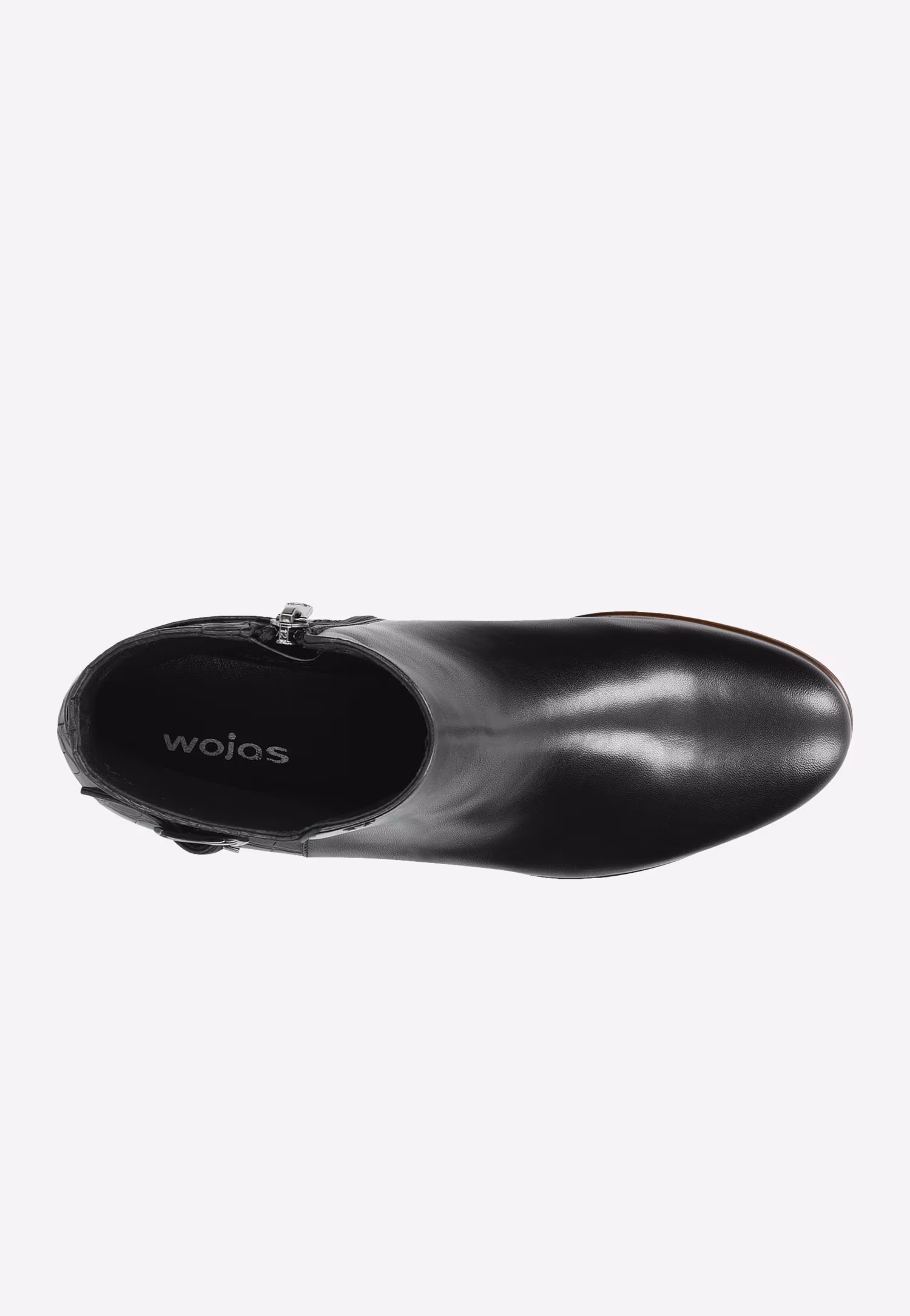 Czarne botki damskie z tłoczonej skóry zapinane na zamek