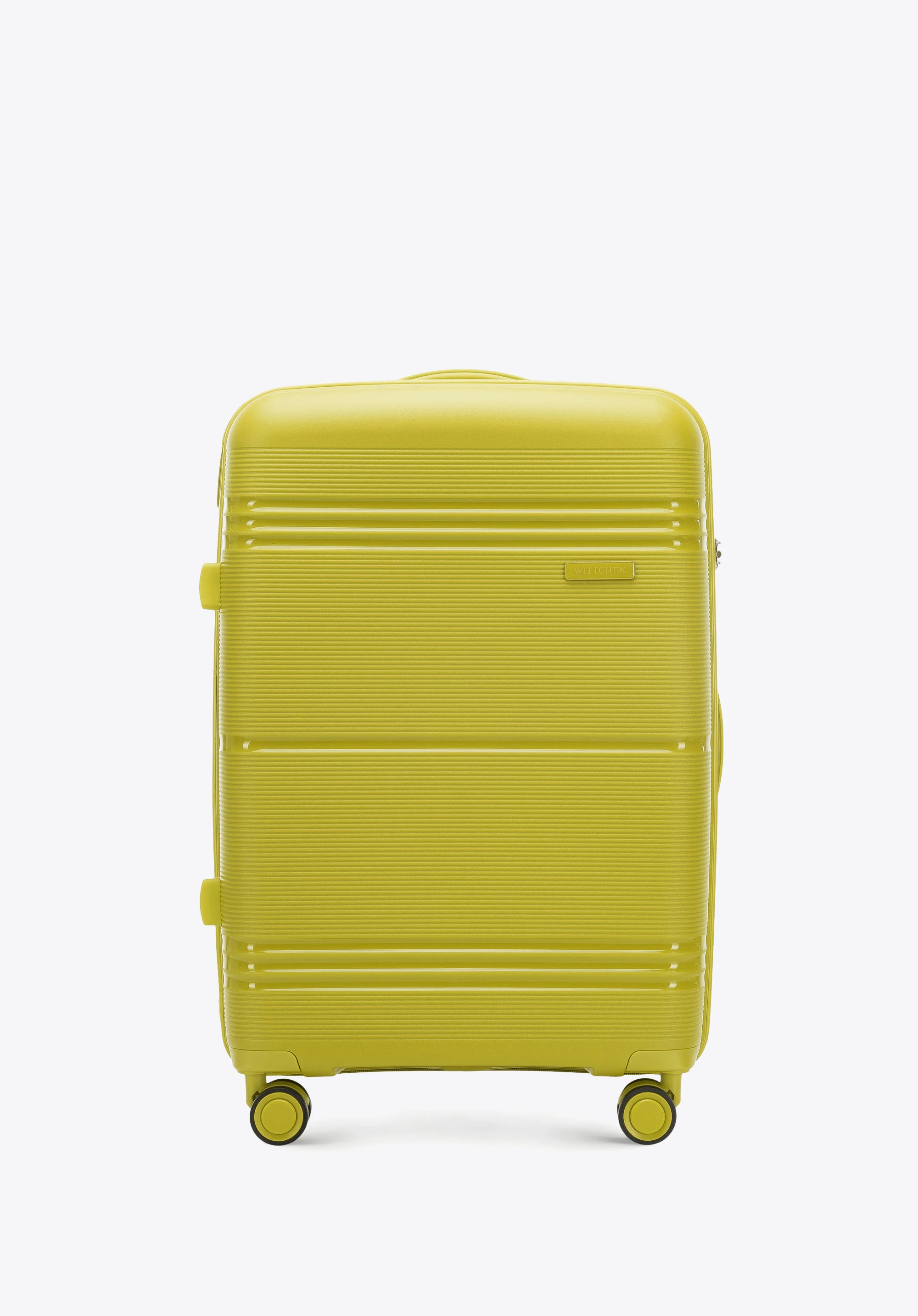 Średnia walizka z polipropylenu jednokolorowa