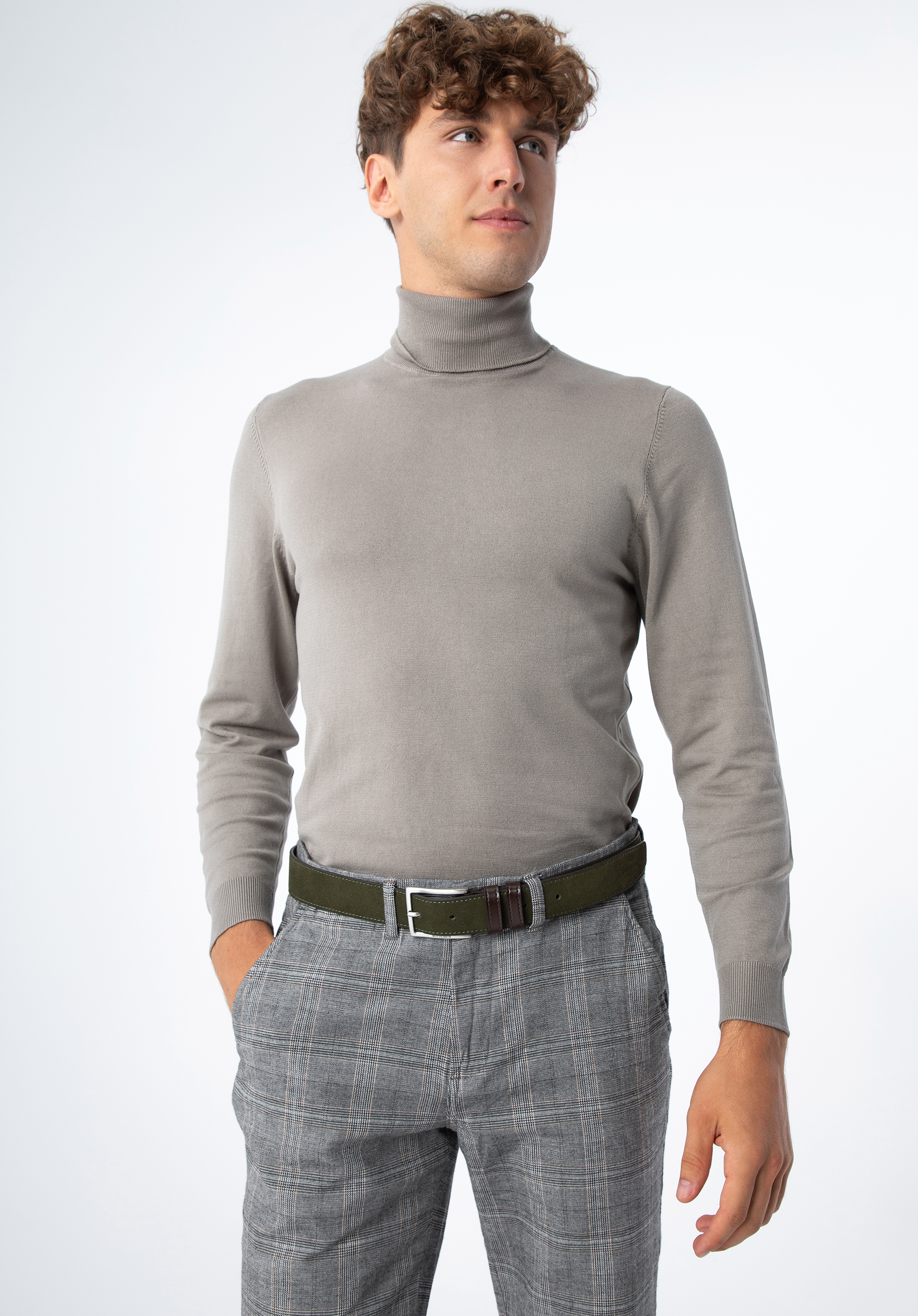 Męski pasek z dwóch rodzajów skór dwukolorowy