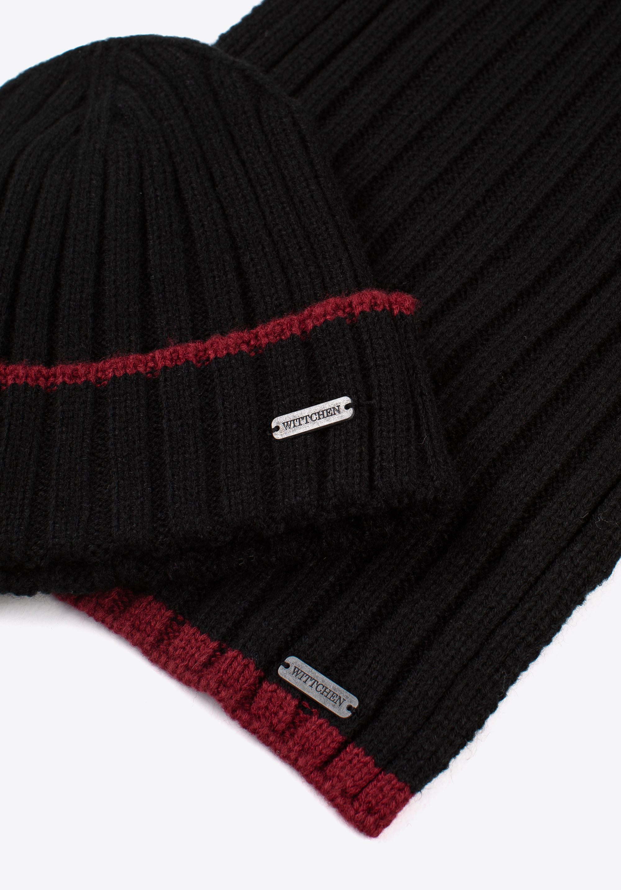 Męski komplet zimowy z kolorowym paskiem