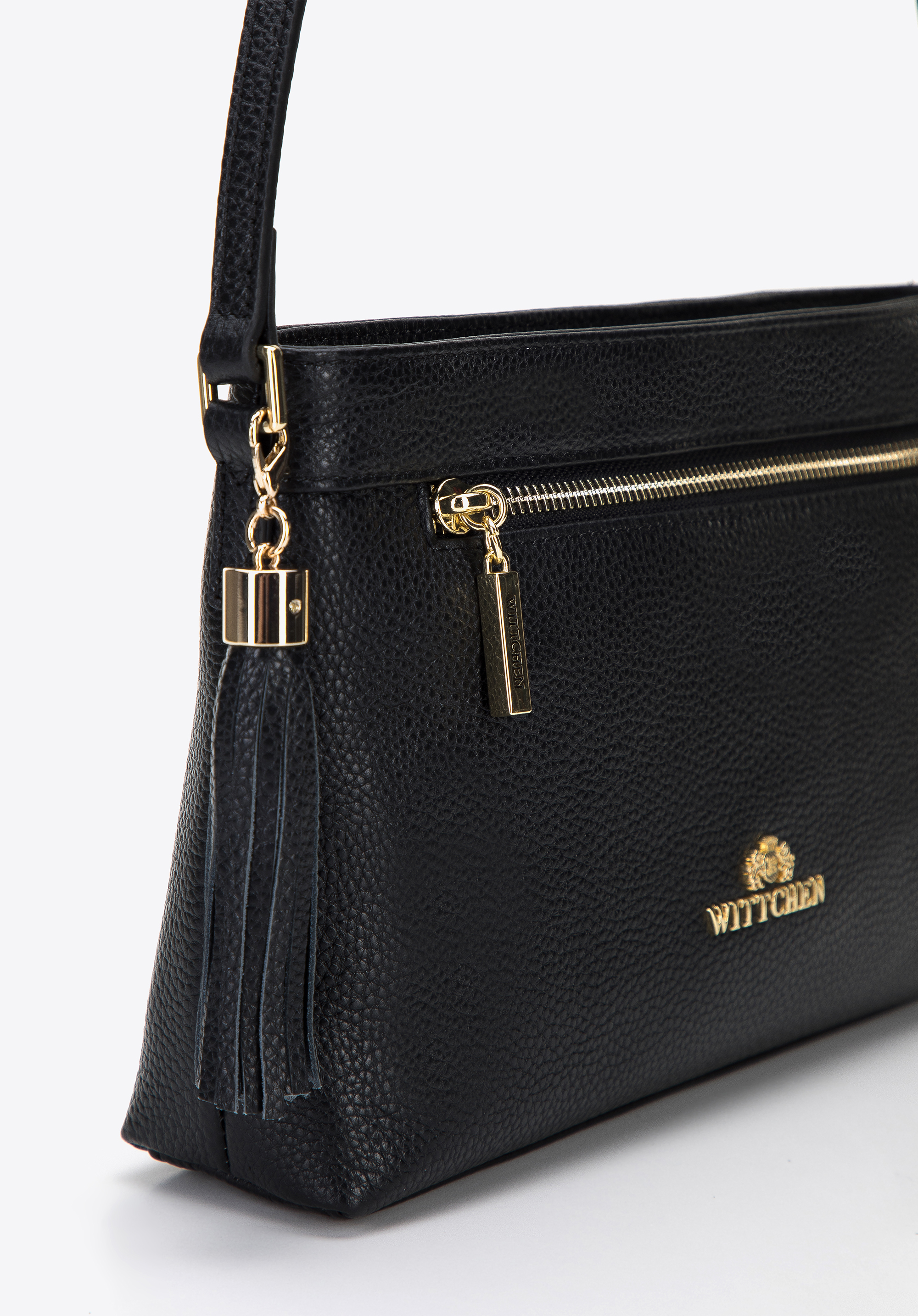 Damska listonoszka skórzana podłużna z chwostem