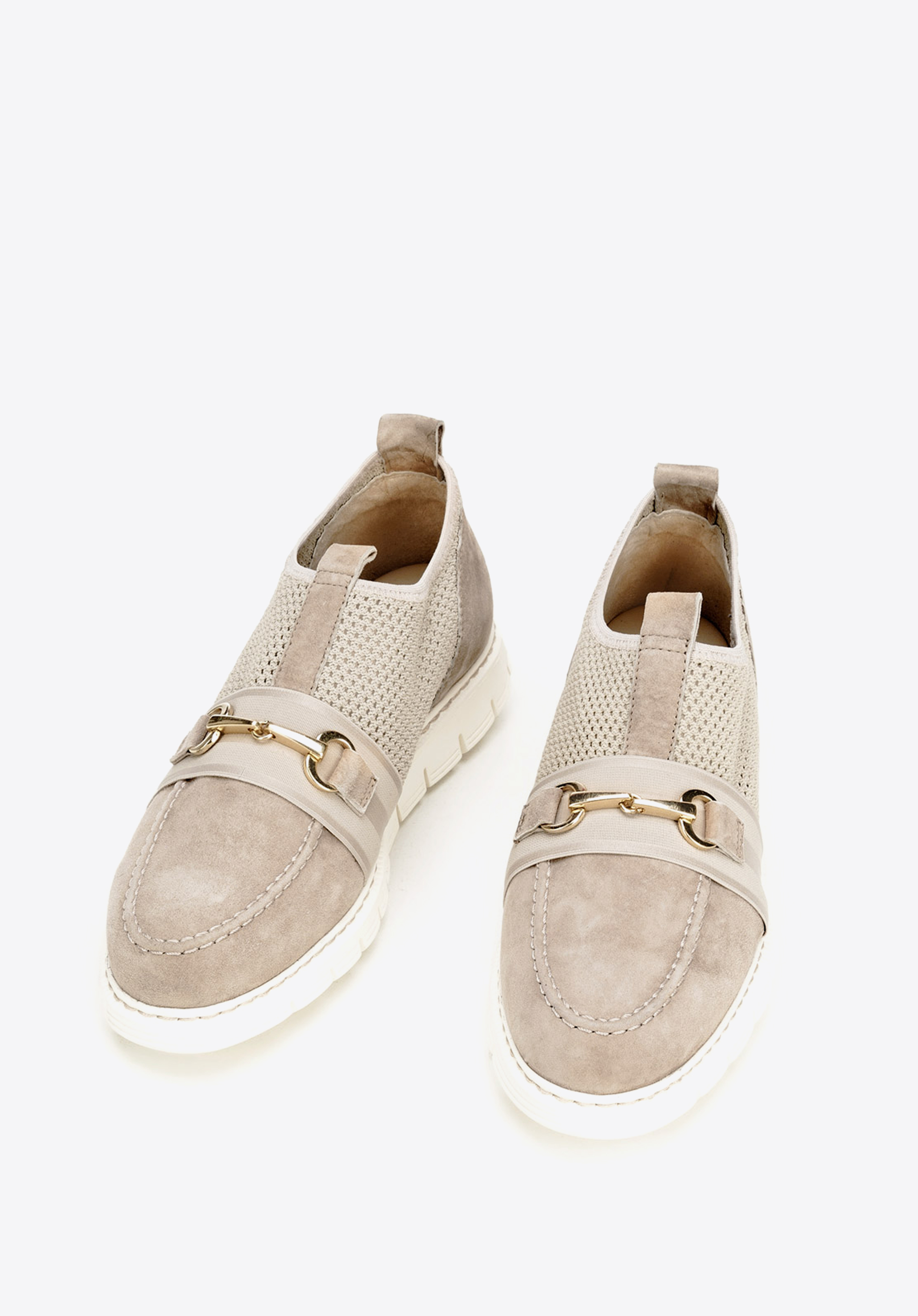 Damskie sneakersy z zamszu z siateczką