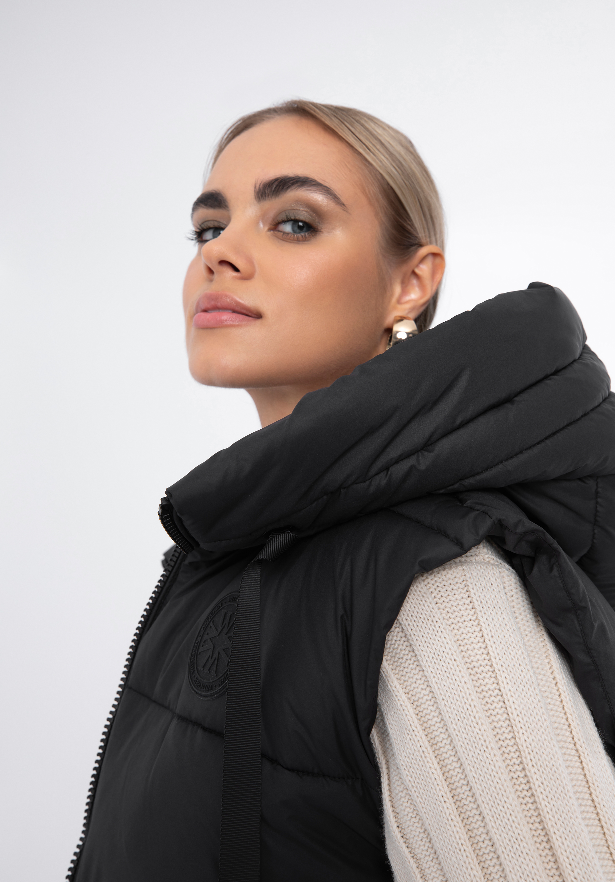 Damska kamizelka oversizowa pikowana