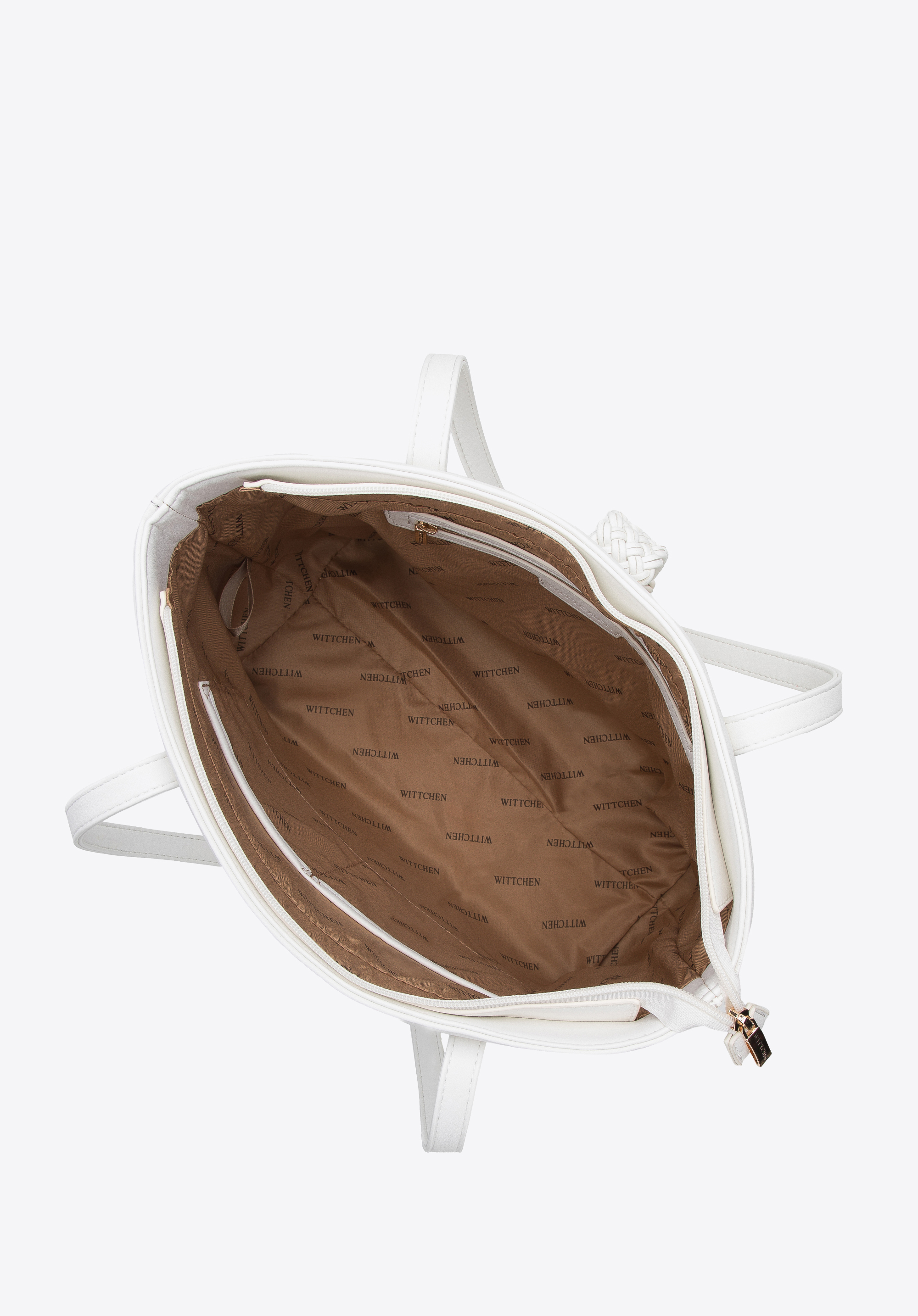 Torebka shopperka z paskiem z plecionki